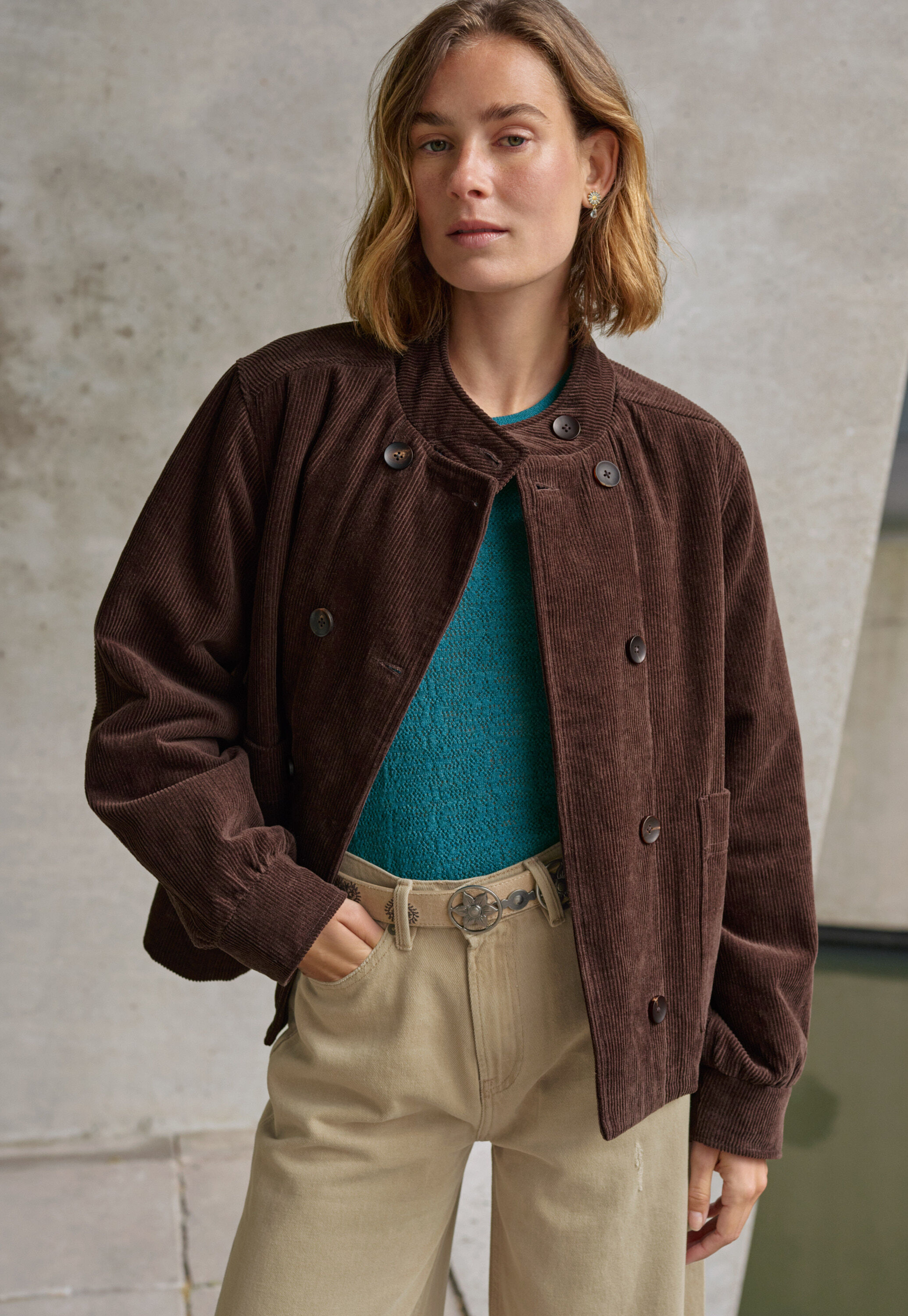 Reverse-striped sweater