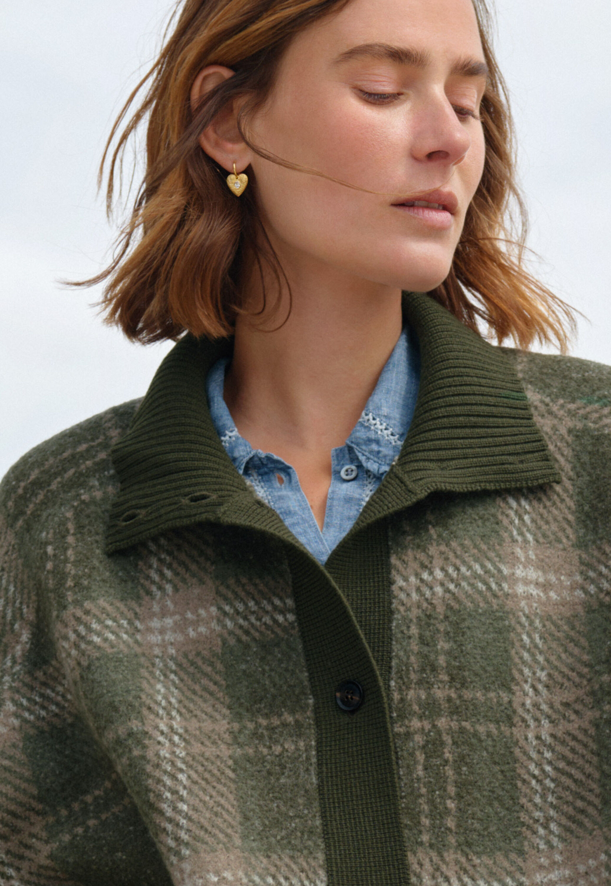 Lace-stitch sweater