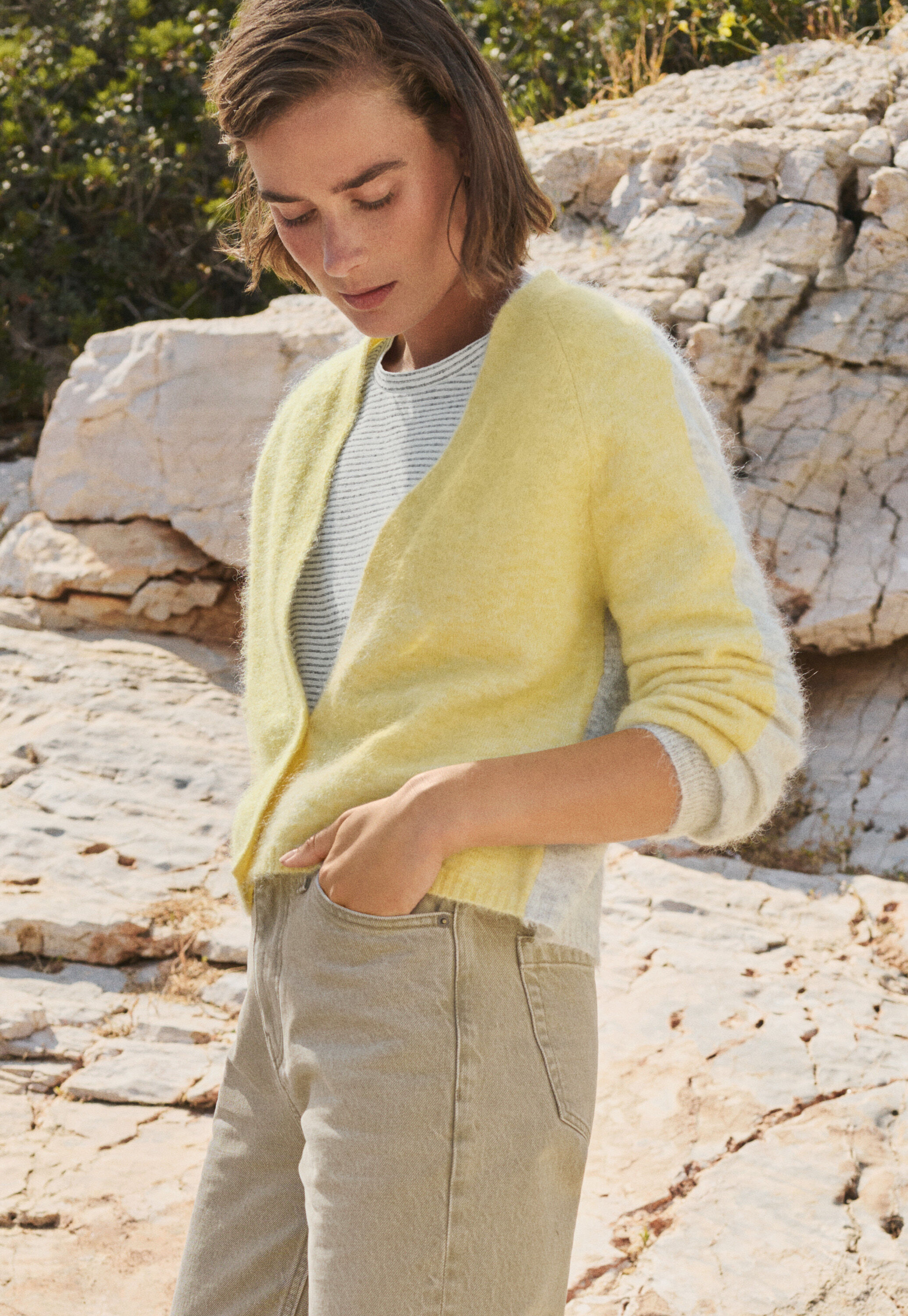 V-neck cardigan