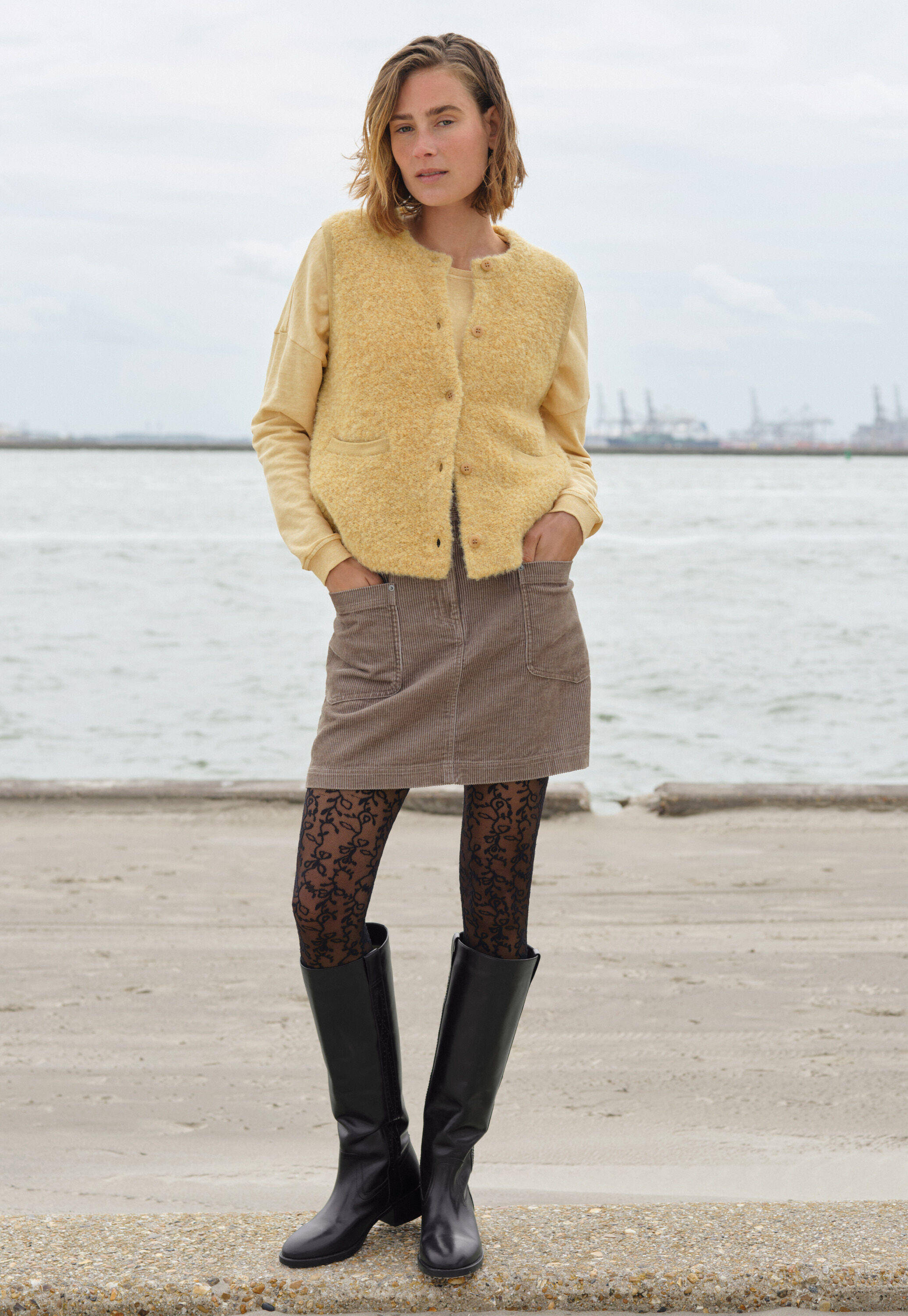 Cable-knit sweater