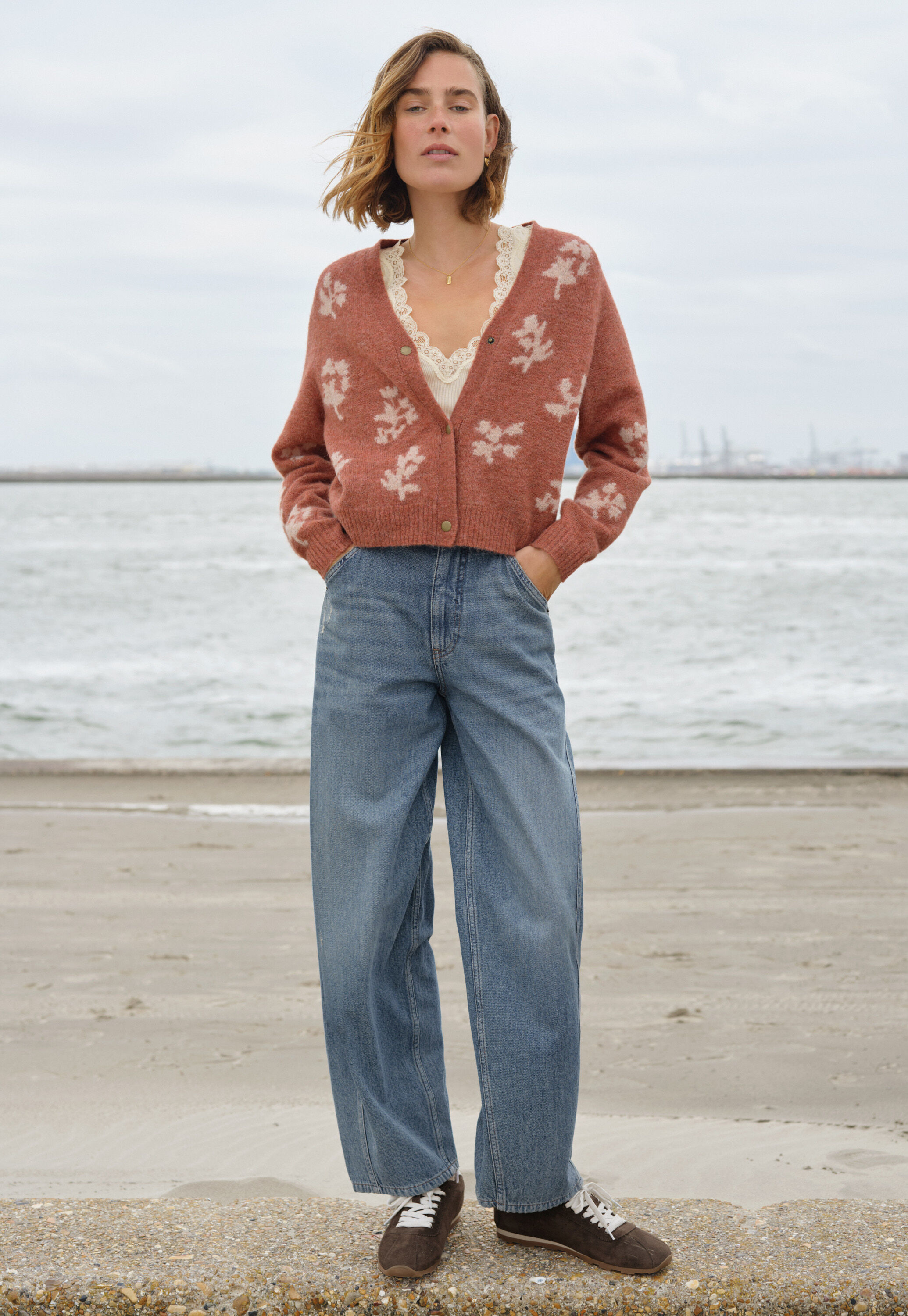 Cable-knit sweater