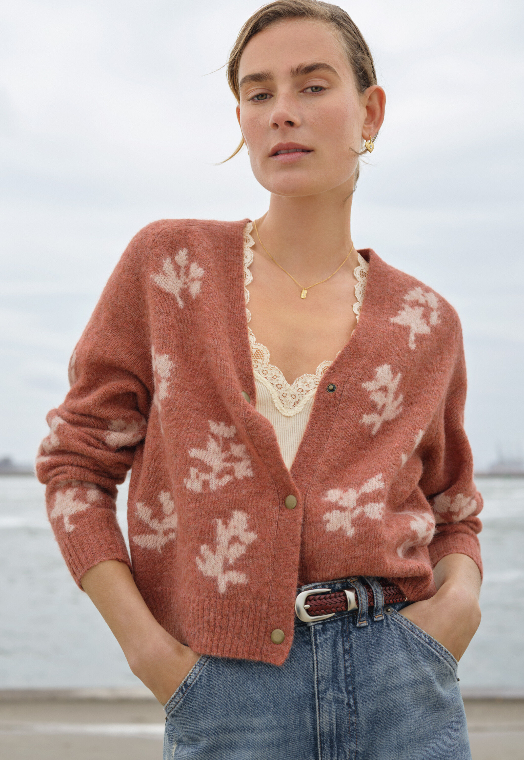 Cable-knit sweater