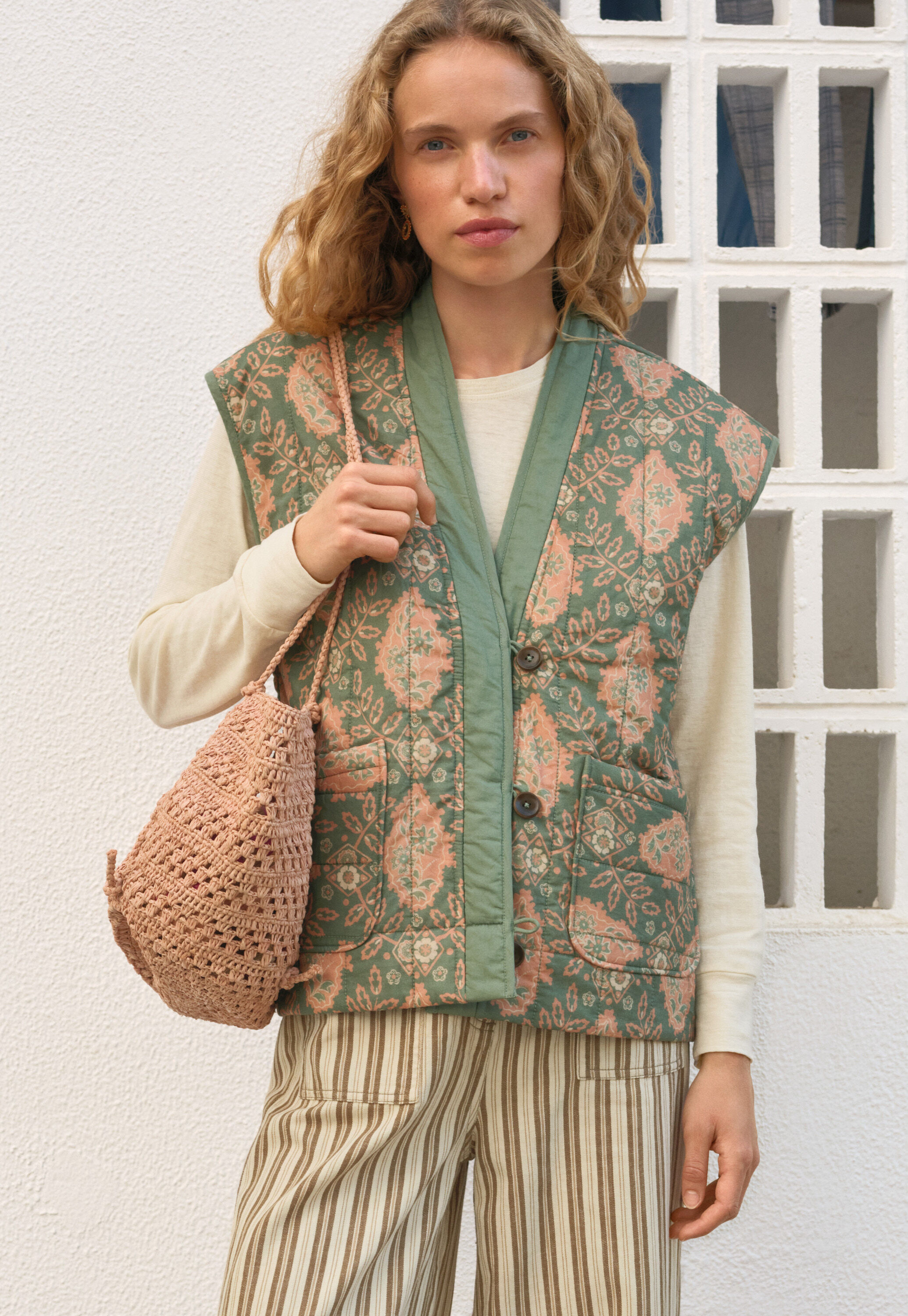Printed gilet