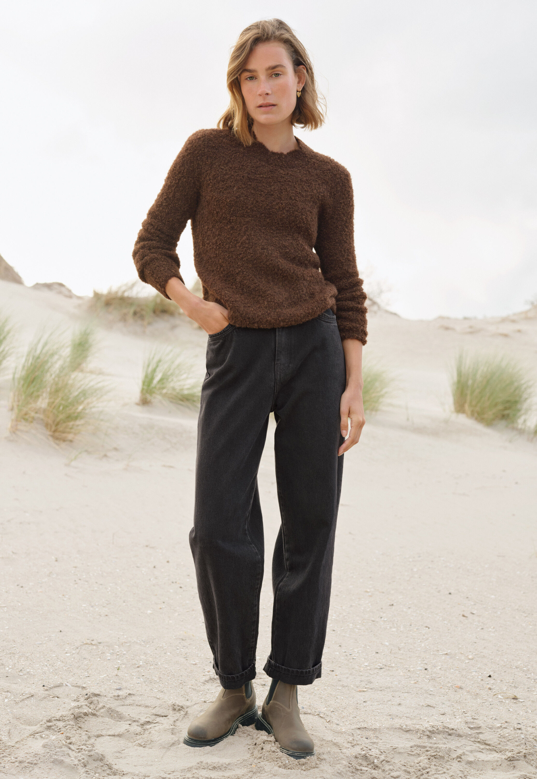 Wide-leg cord trousers