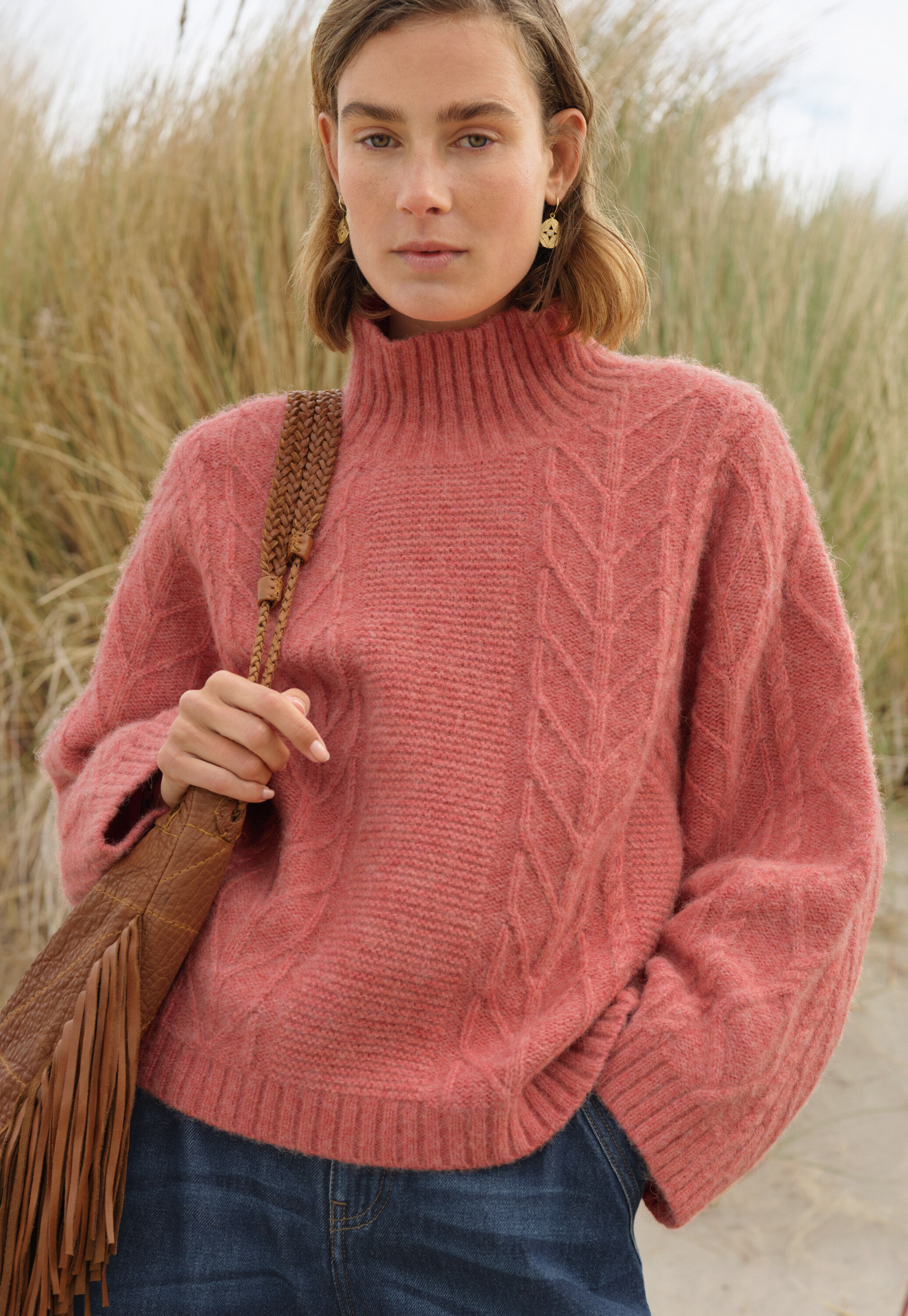 Cable-knit sweater