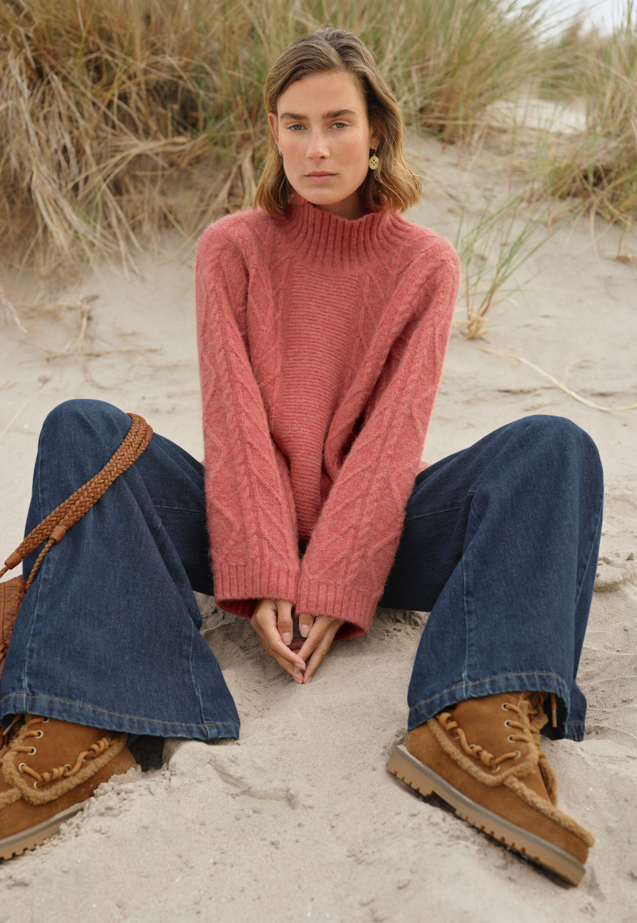 Cable-knit sweater