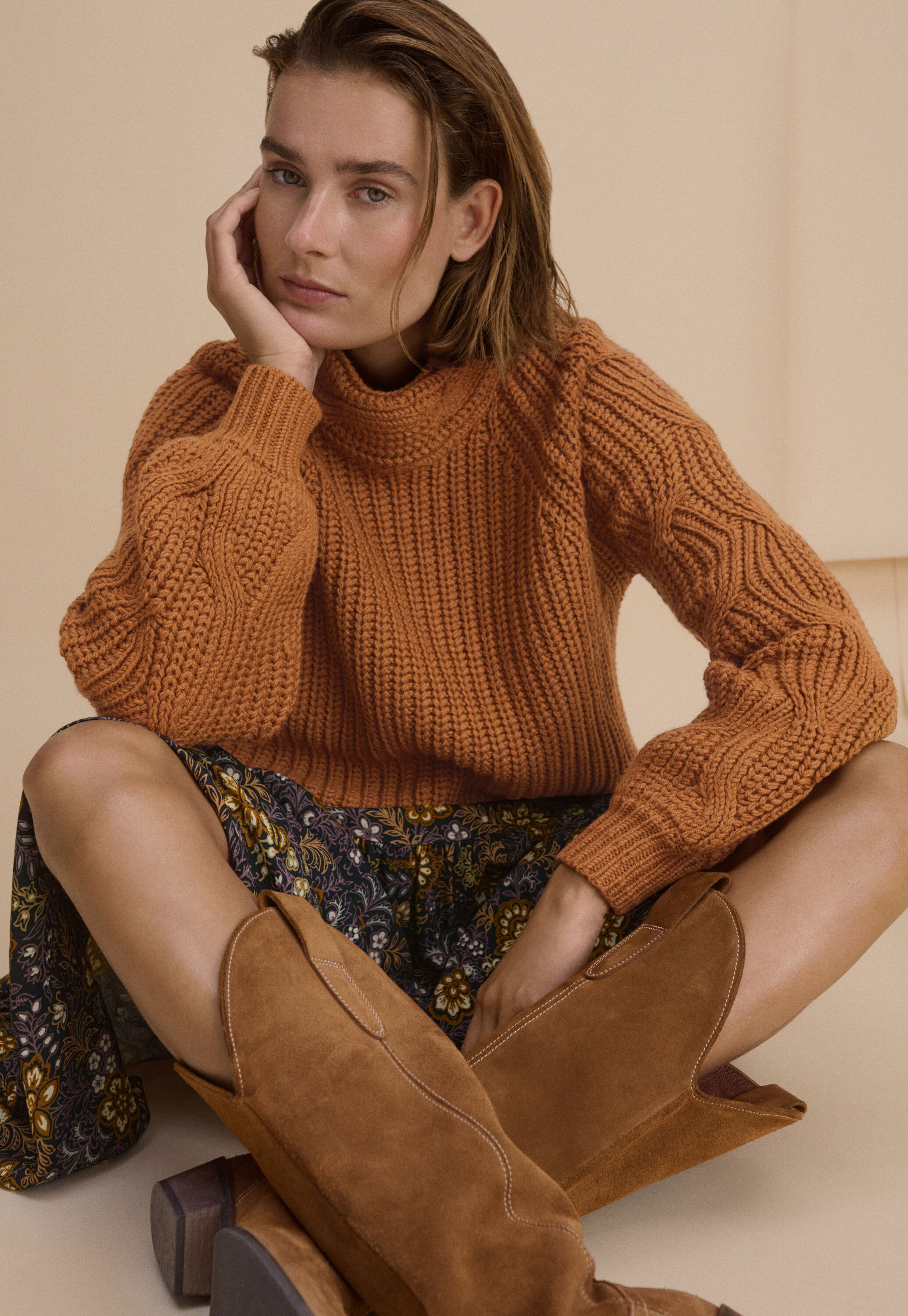 Cable-knit sweater