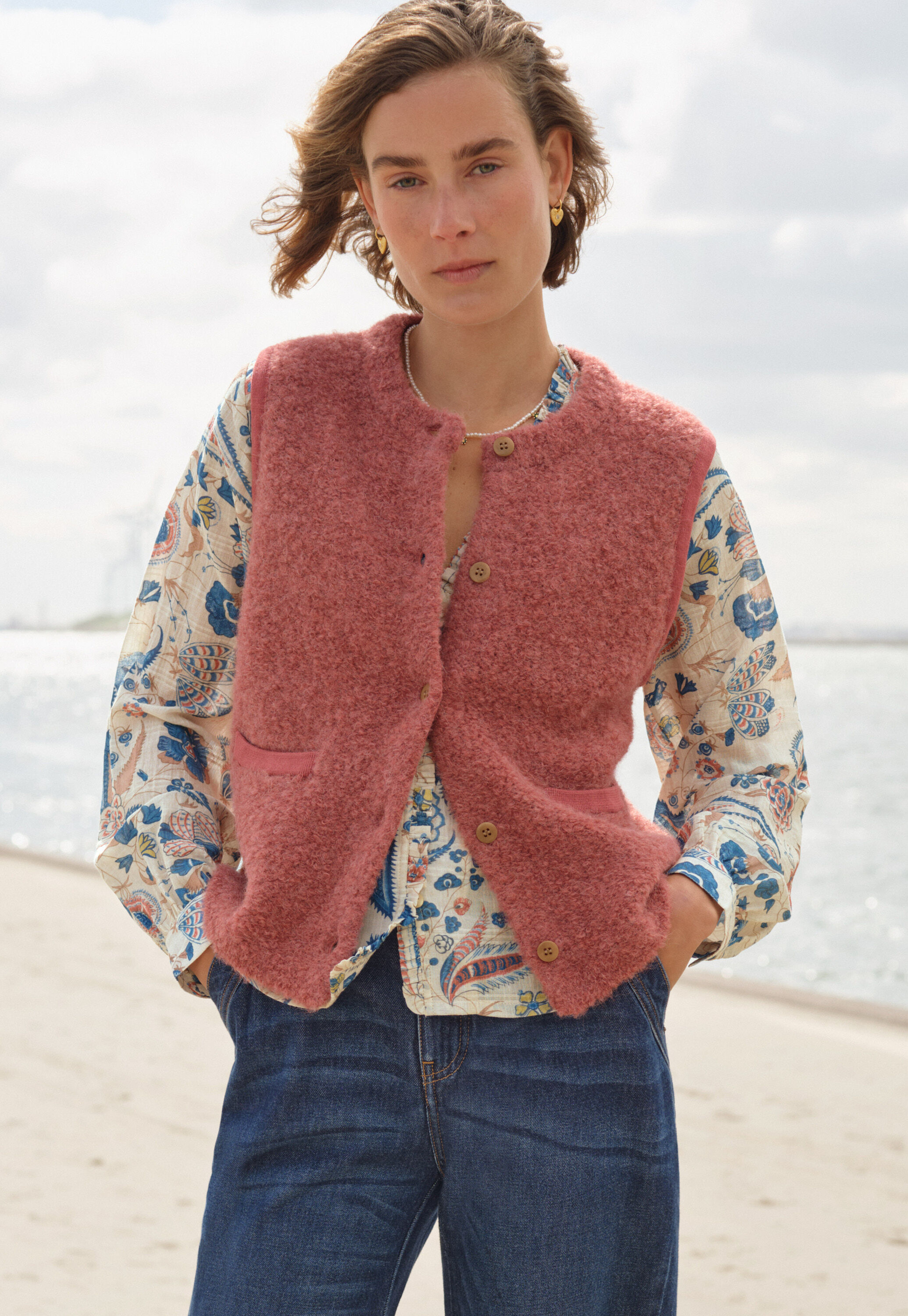 Cable-knit sweater