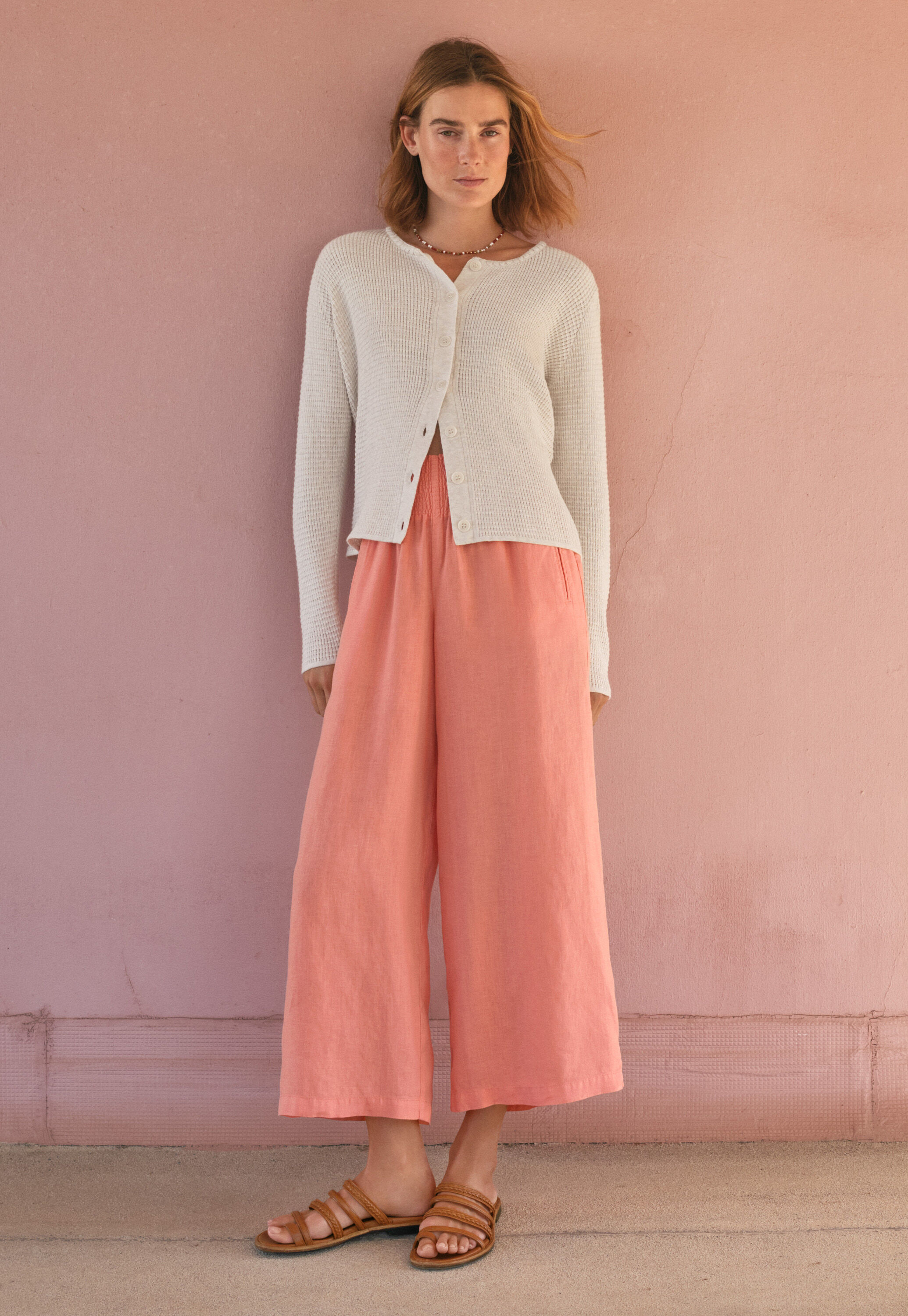 Wide-leg cord trousers