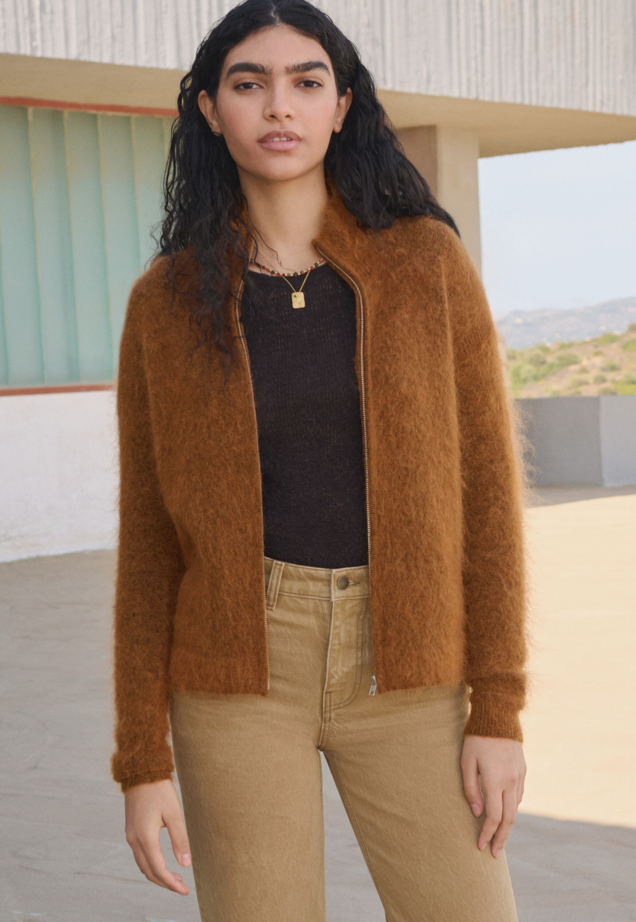 Zip-up sweater