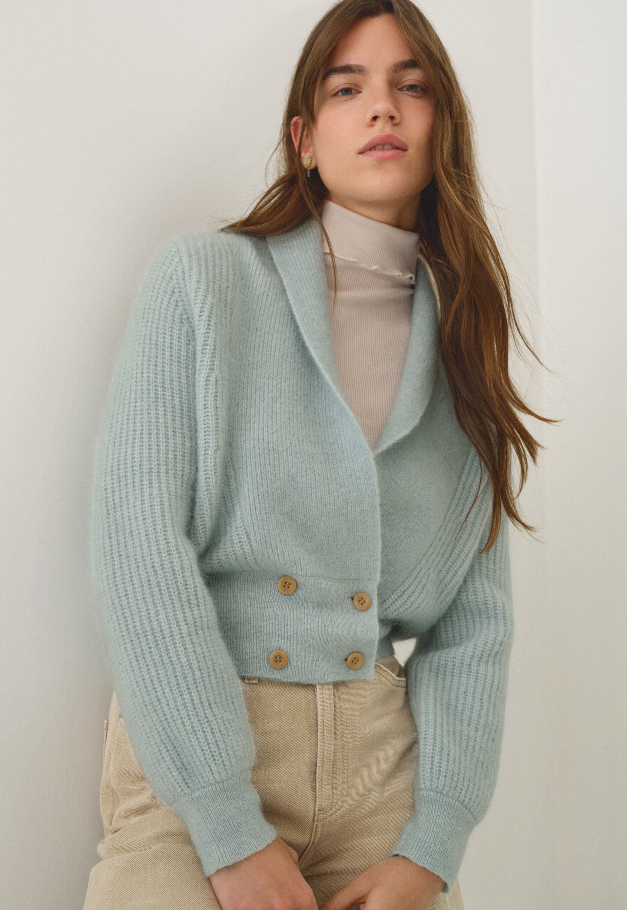 Shawl-collar cardigan