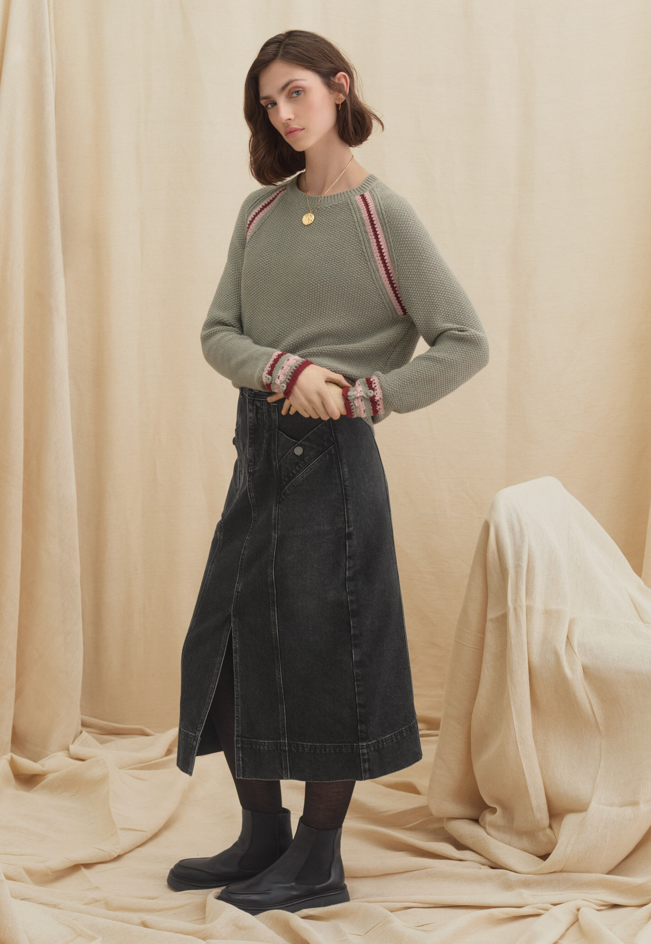 Crochet-detail sweater