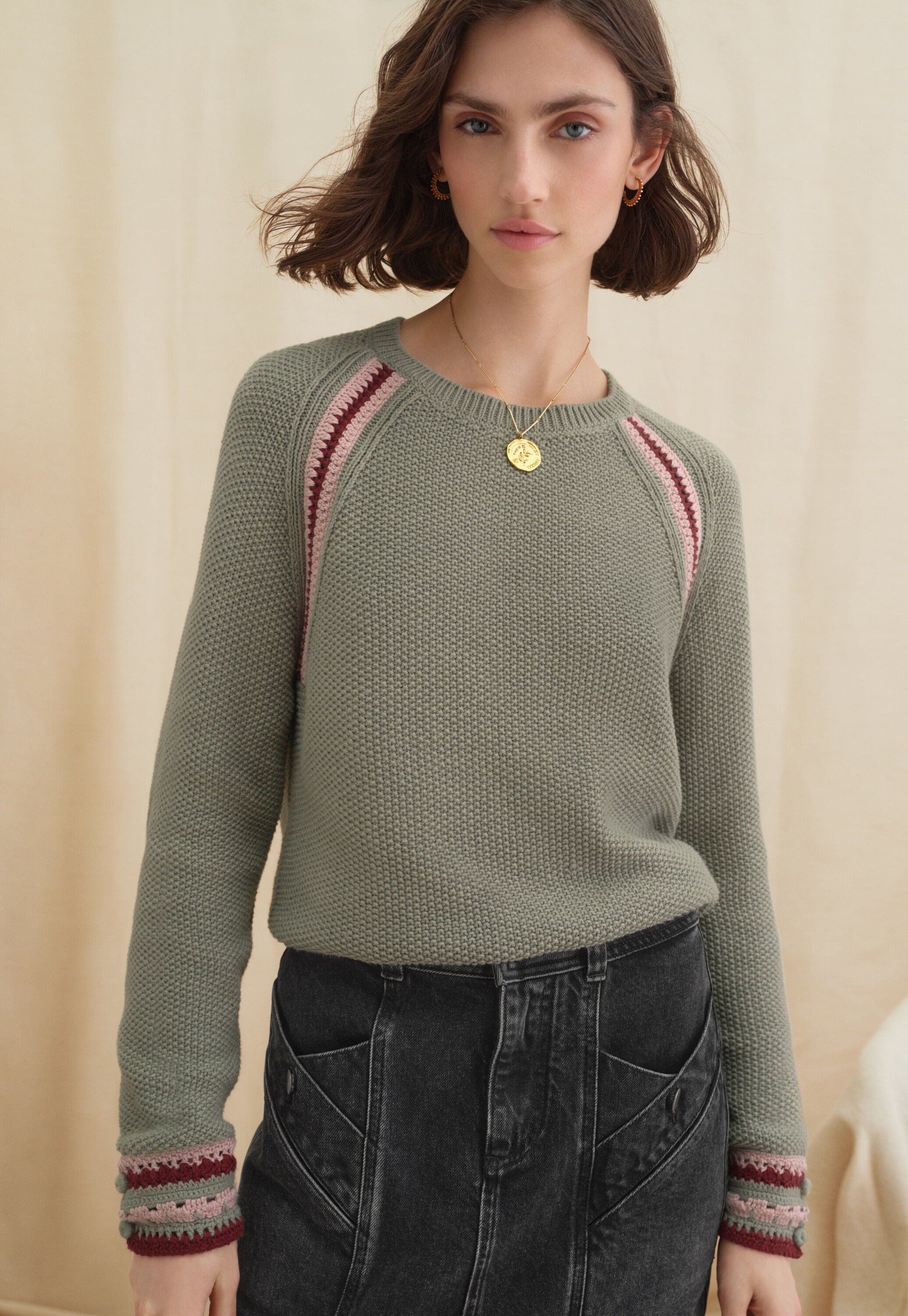 Crochet-detail sweater