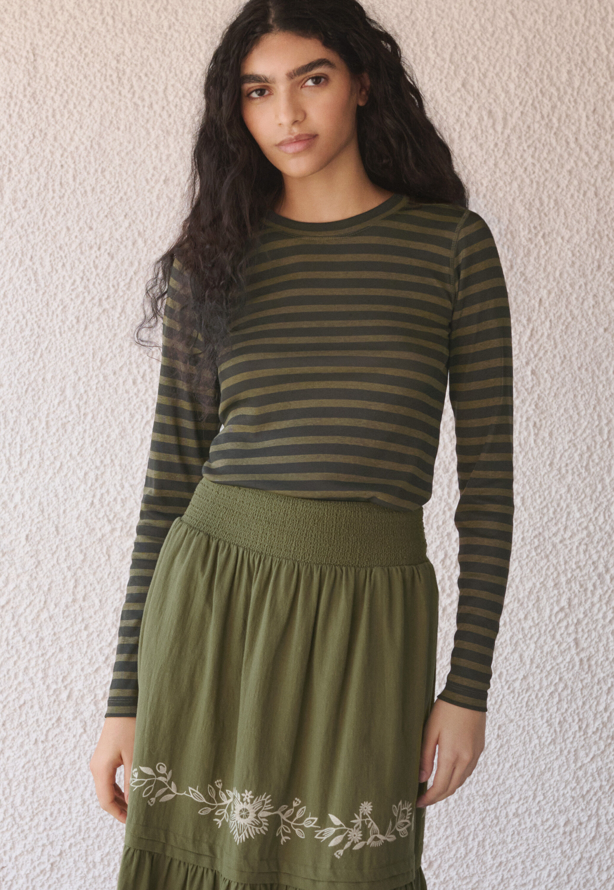 Printed striped top