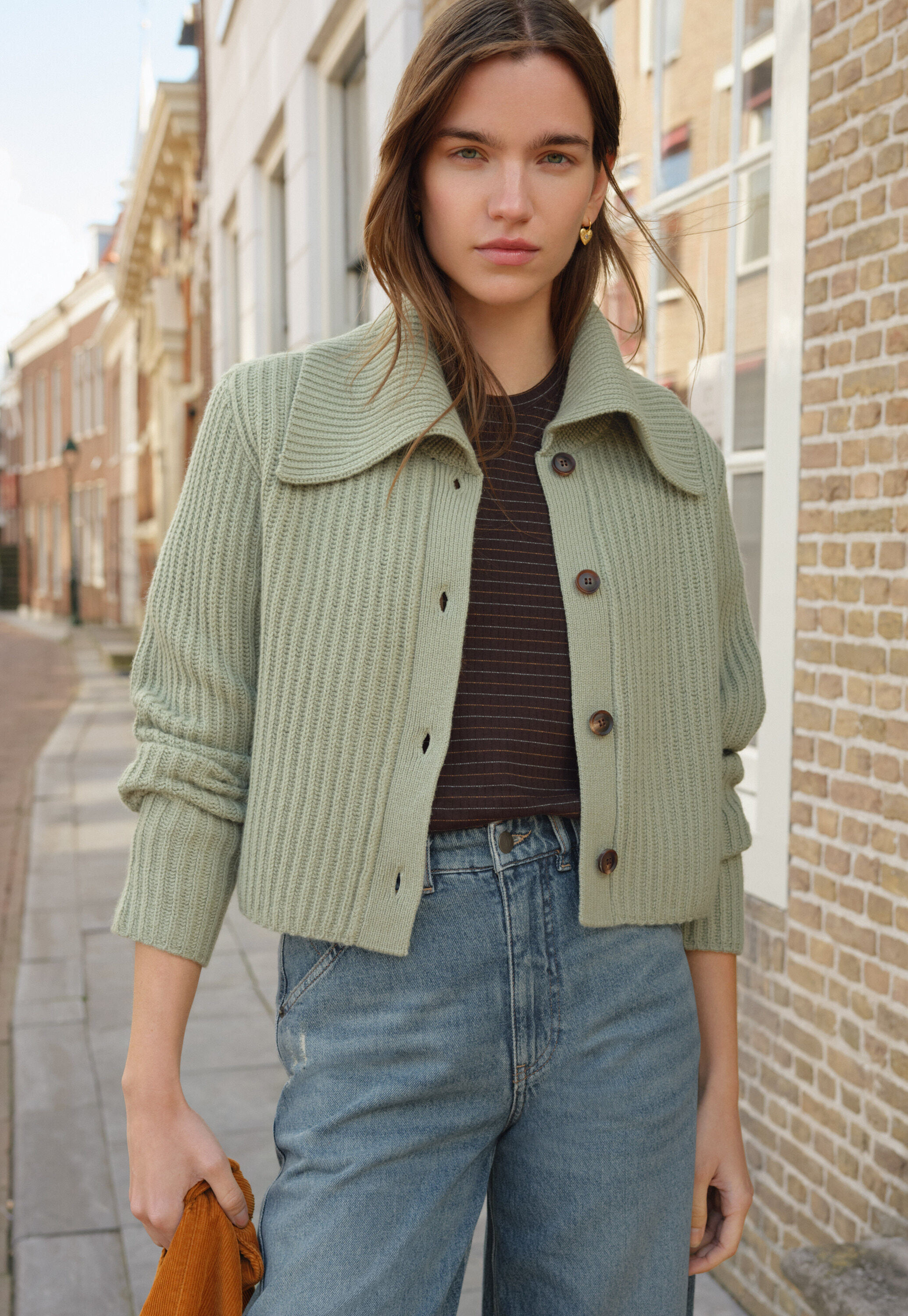 Reverse-striped sweater
