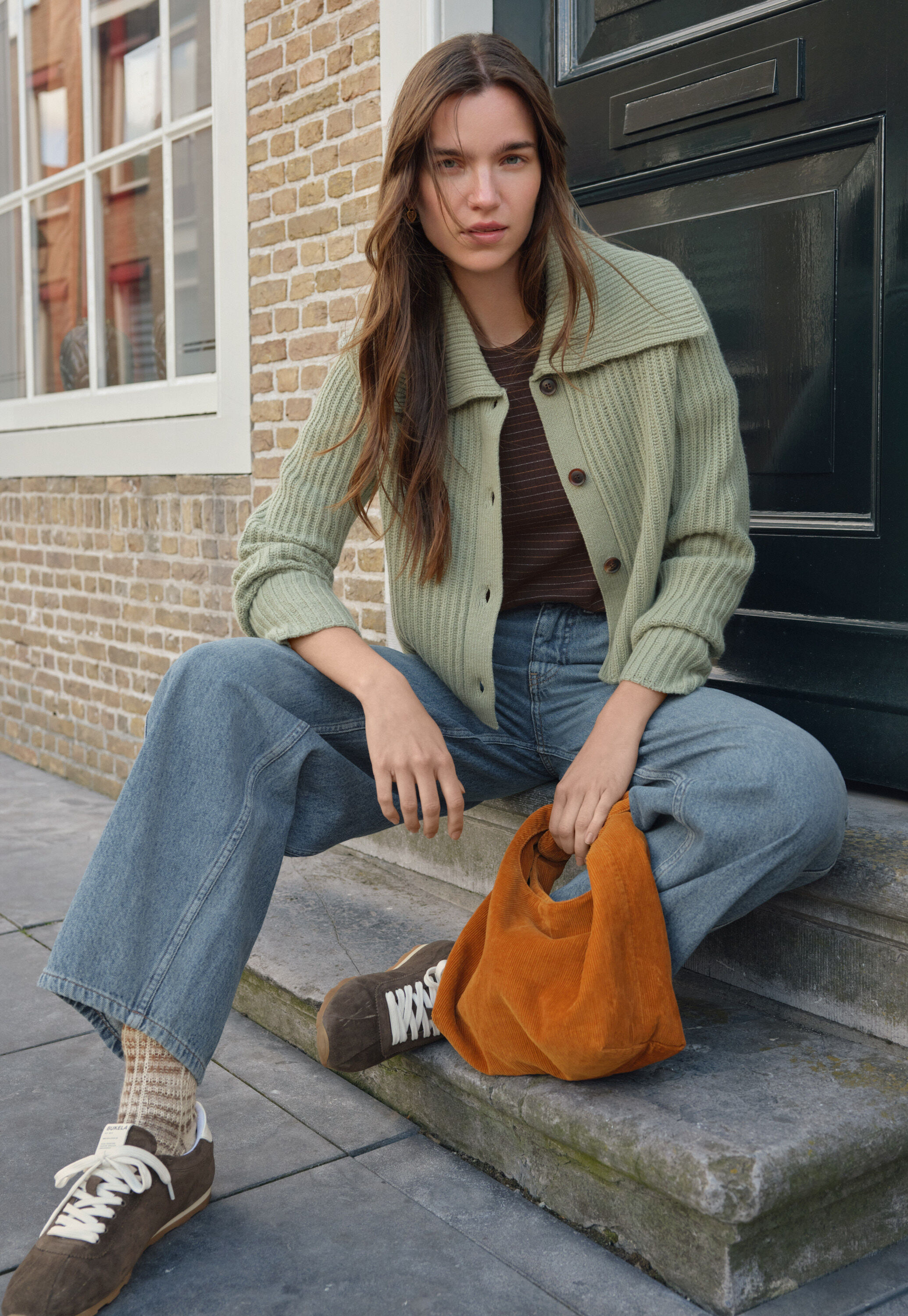 Waffle-stitch cardigan