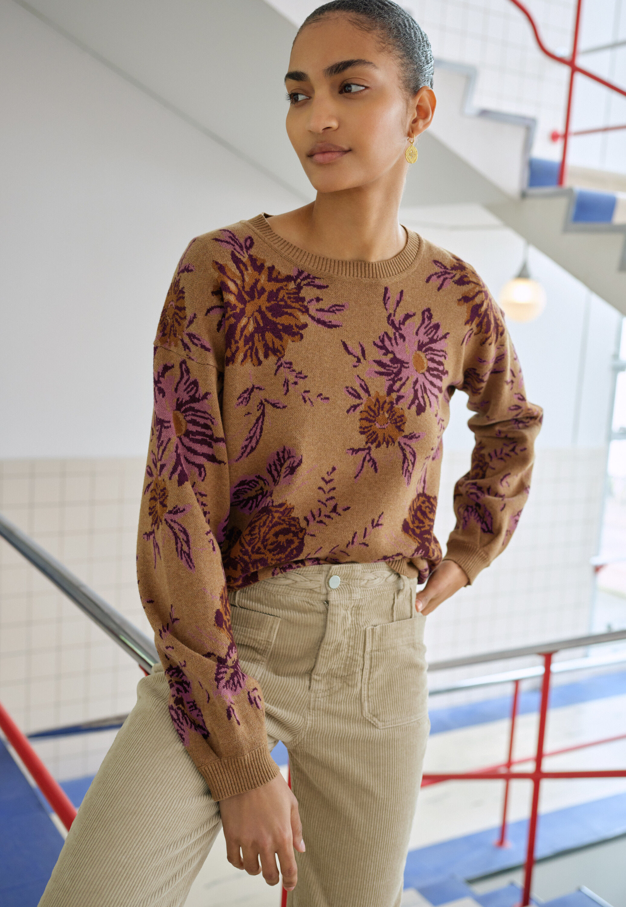 Reverse-striped sweater