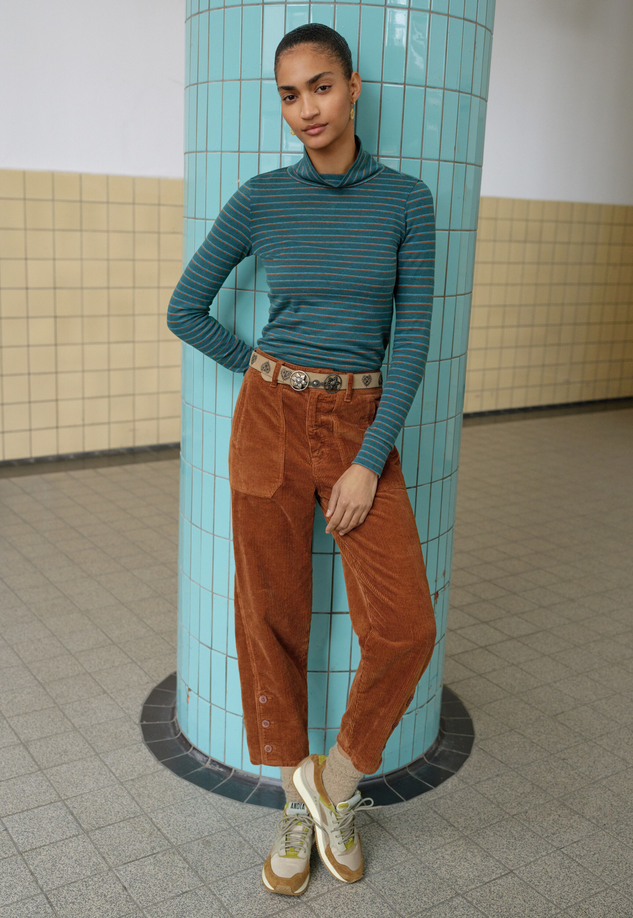 Reverse-striped sweater