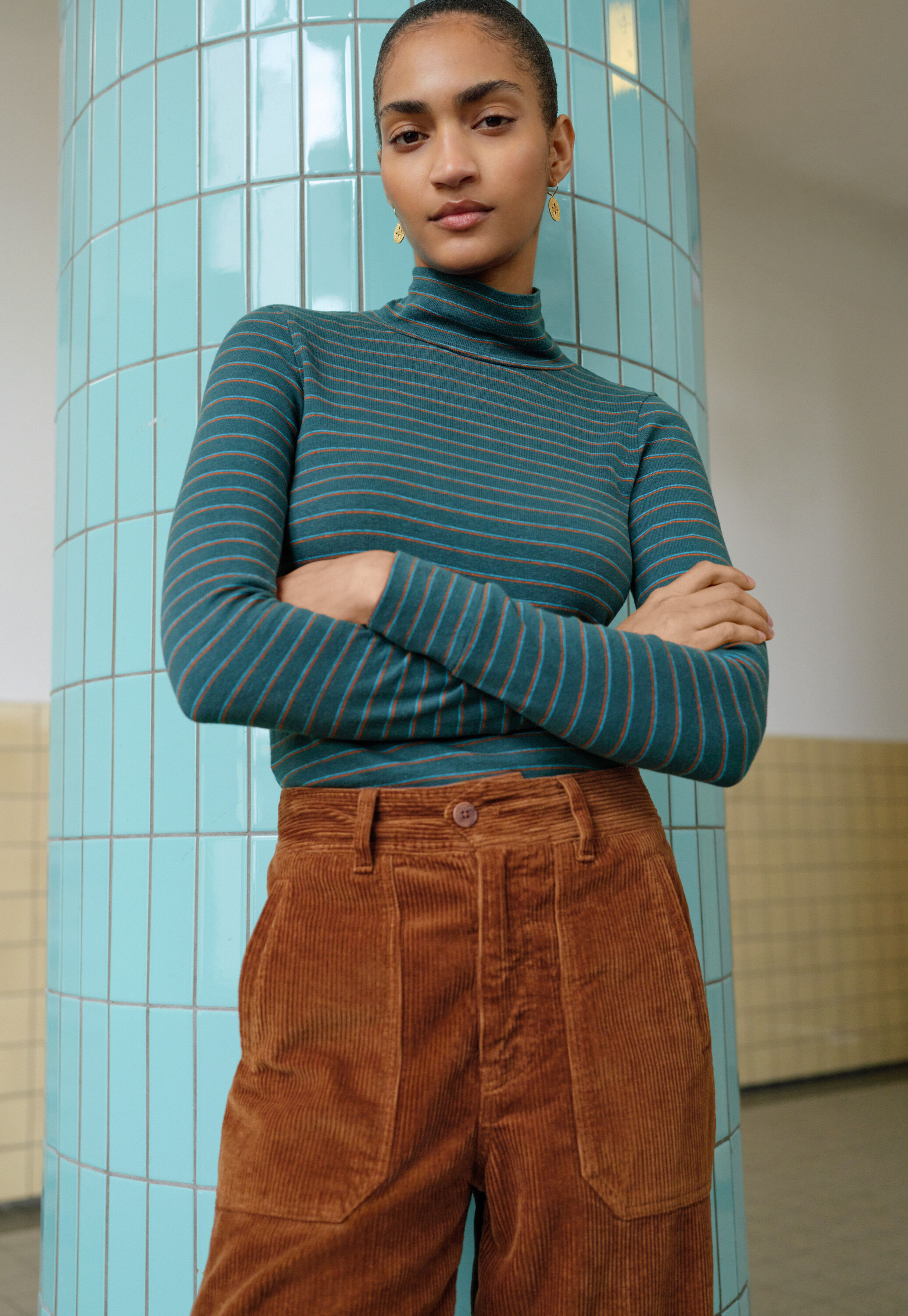 Reverse-striped sweater