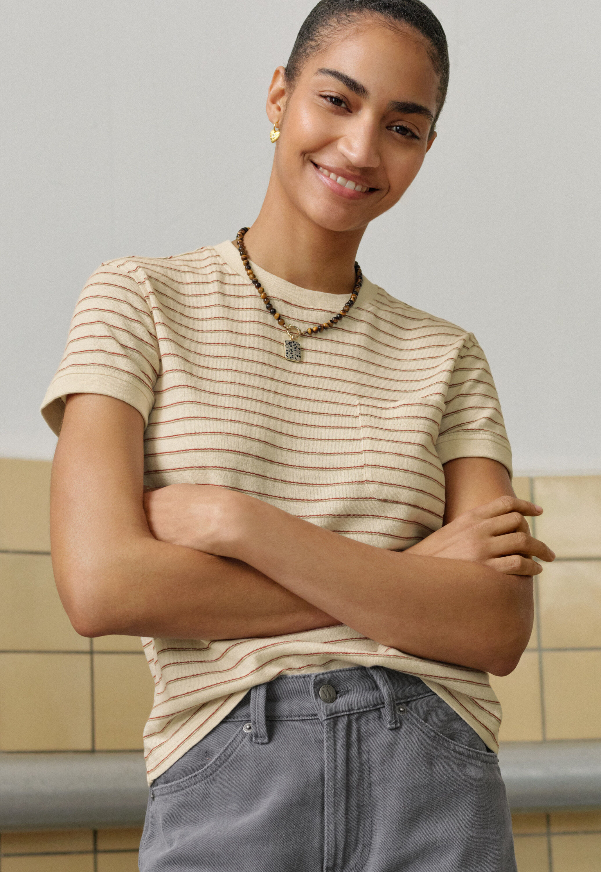 Reverse-striped sweater
