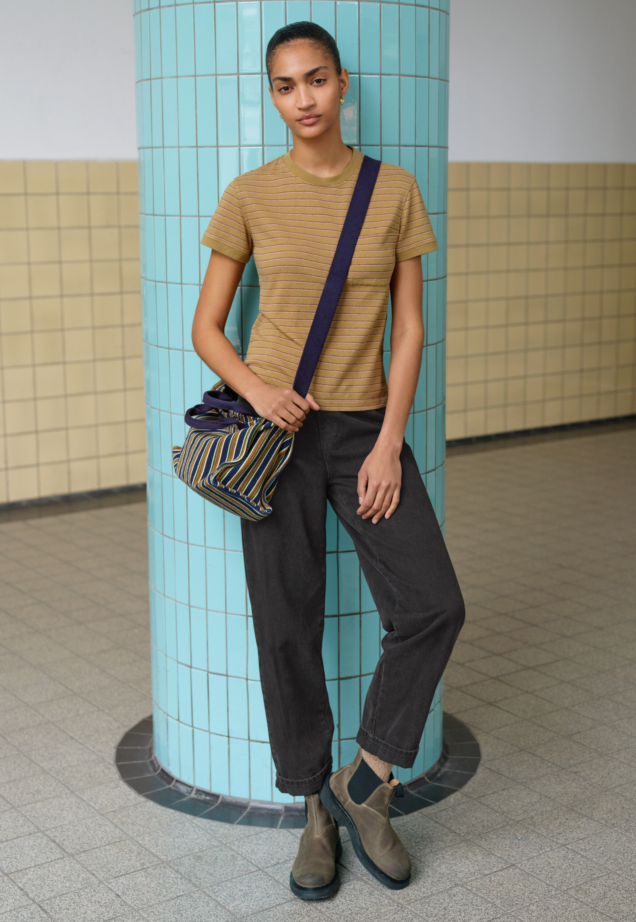 Reverse-striped sweater