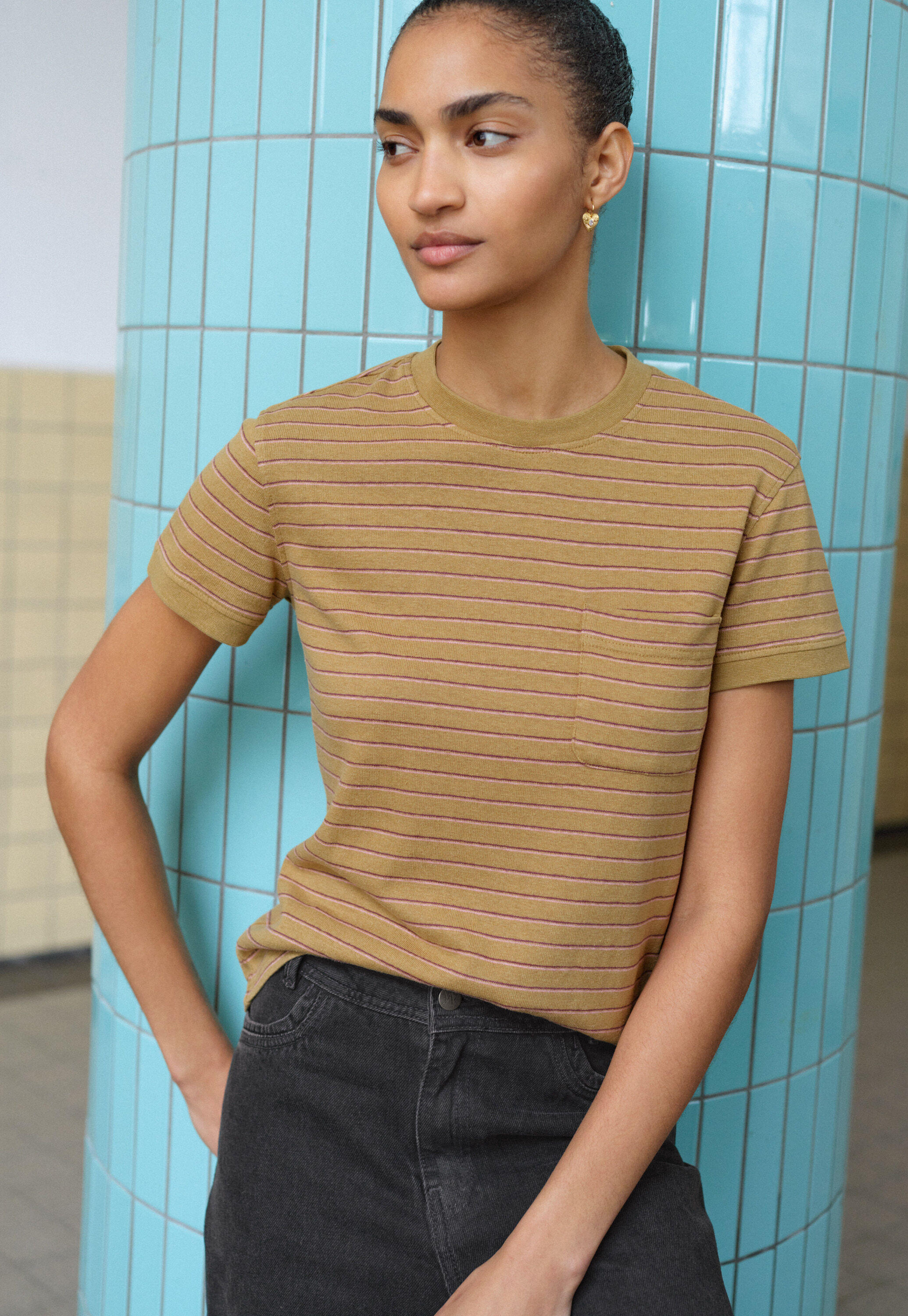 Reverse-striped sweater