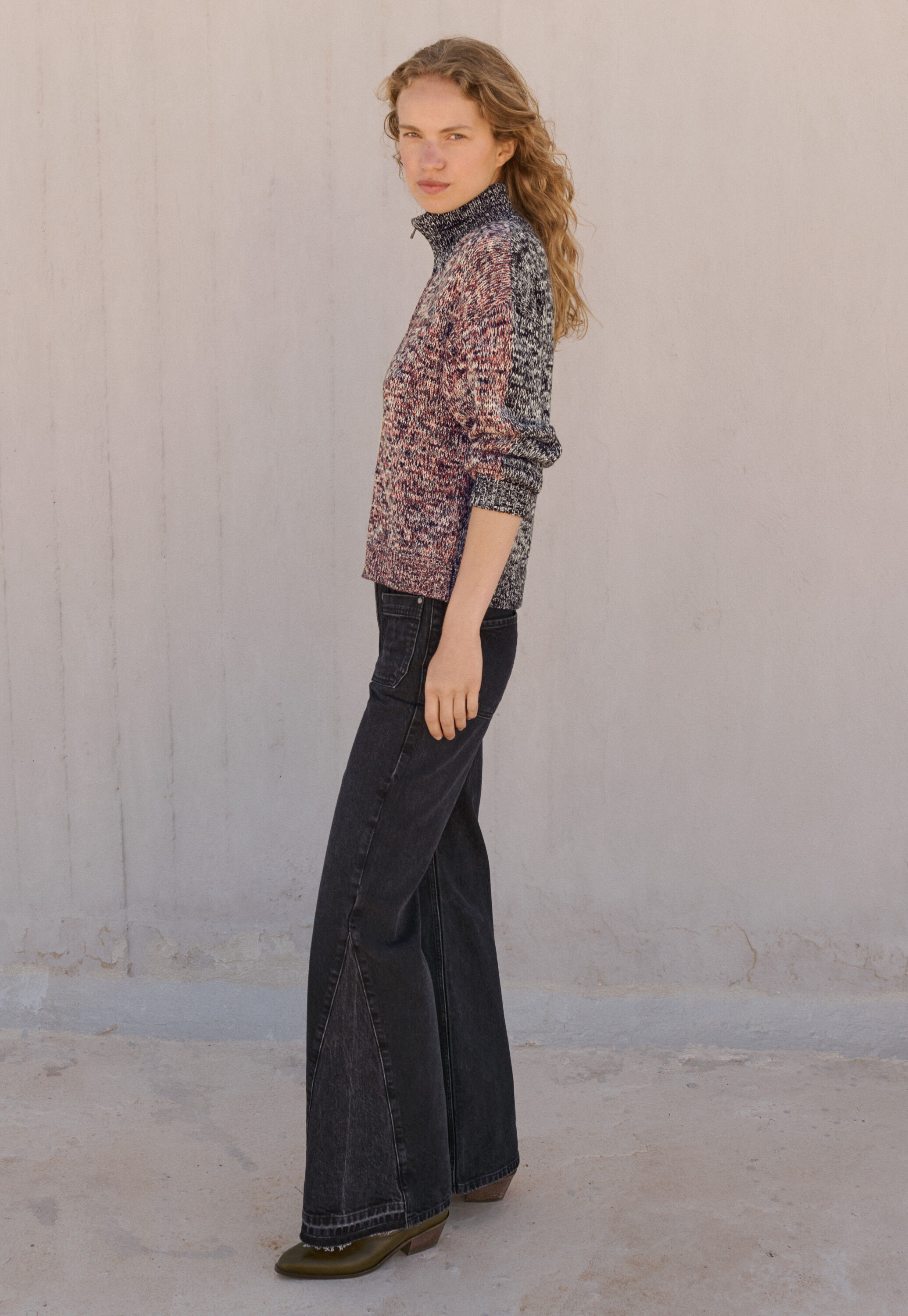 Zip-front sweater