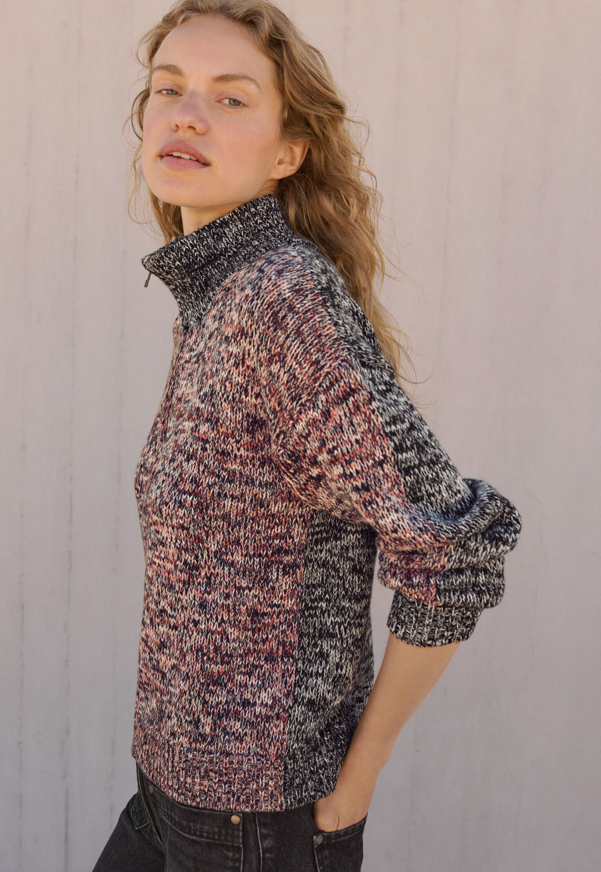 Zip-front sweater