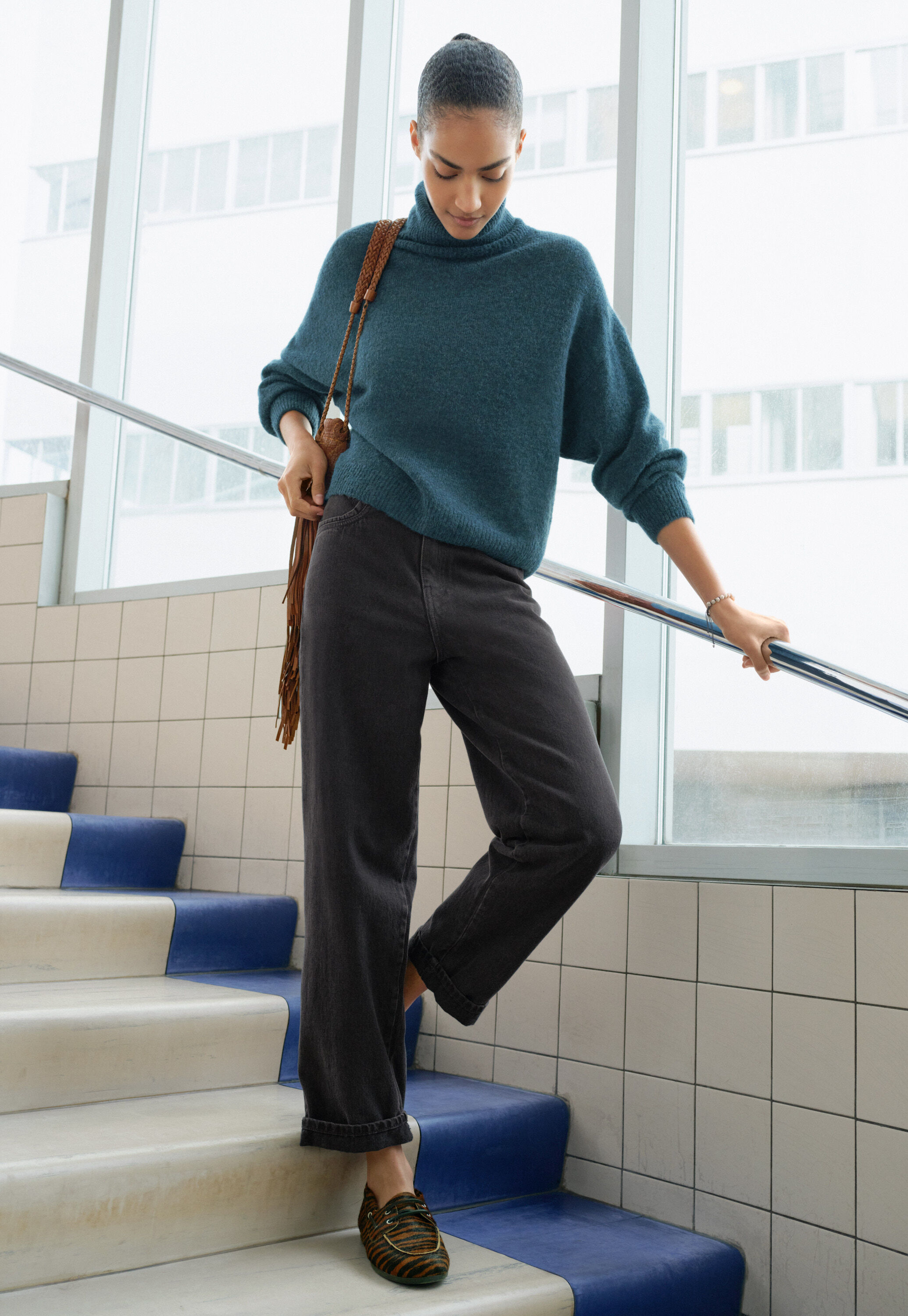 Reverse-striped sweater