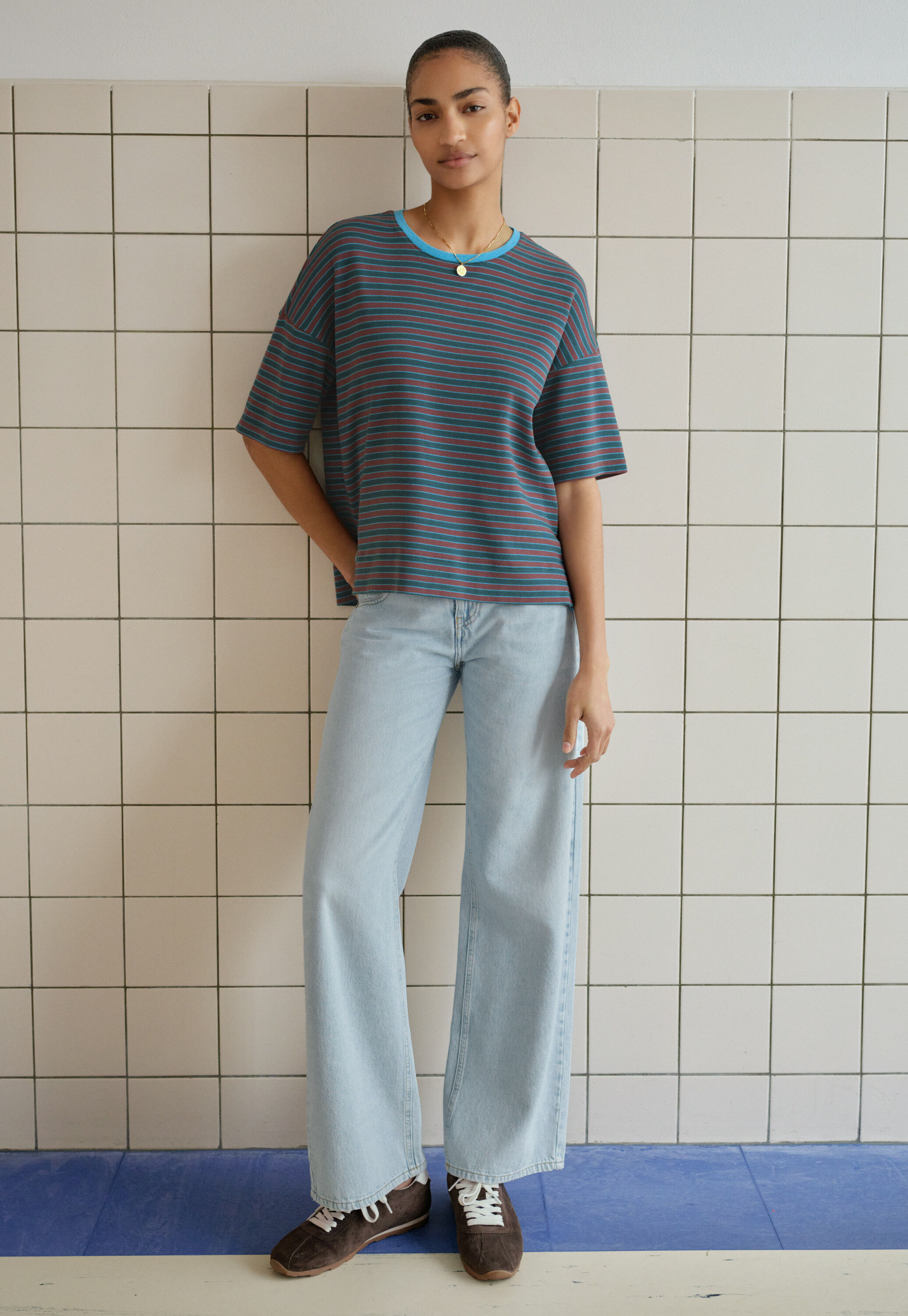 Reverse-striped sweater