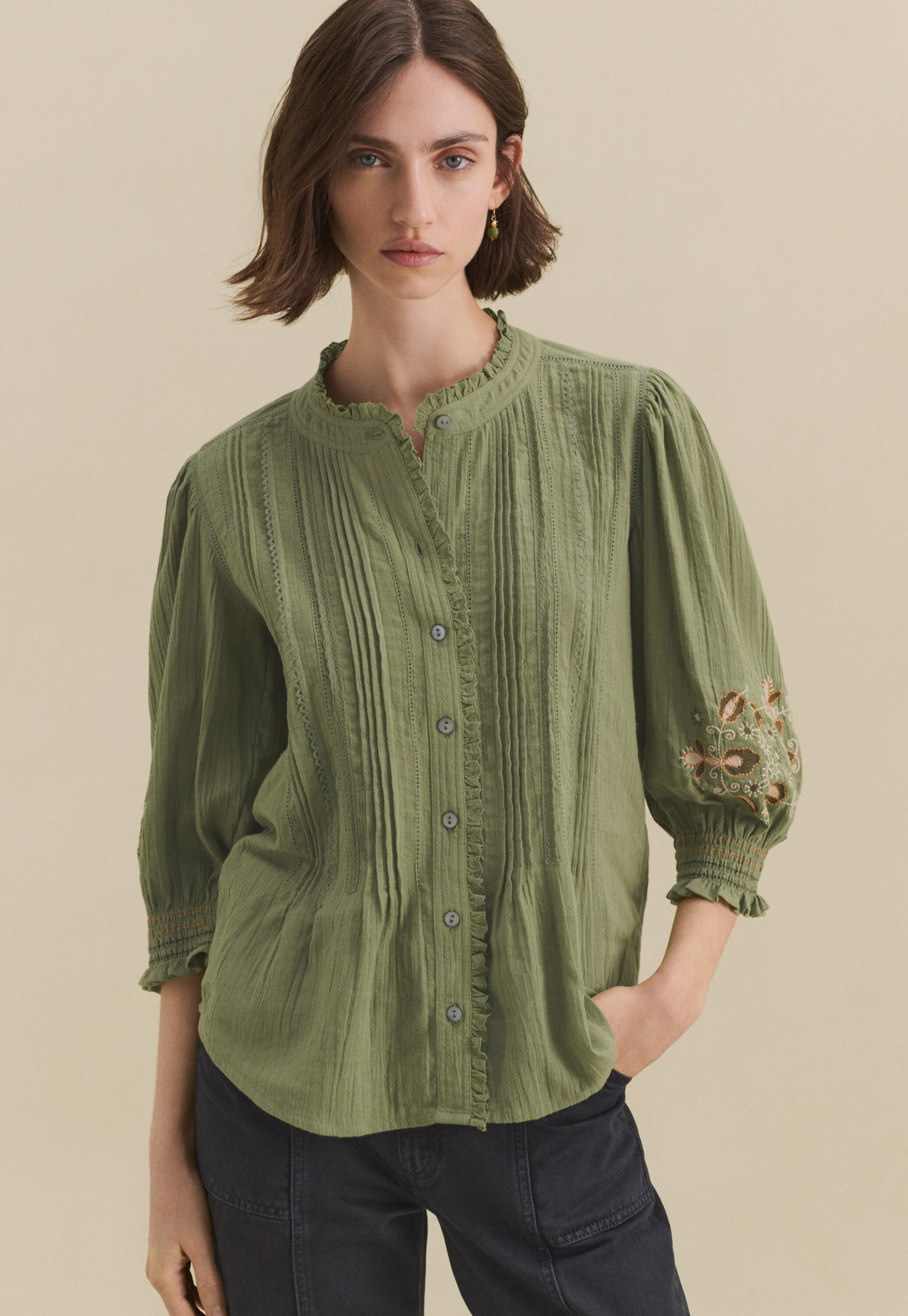 Pintuck blouse