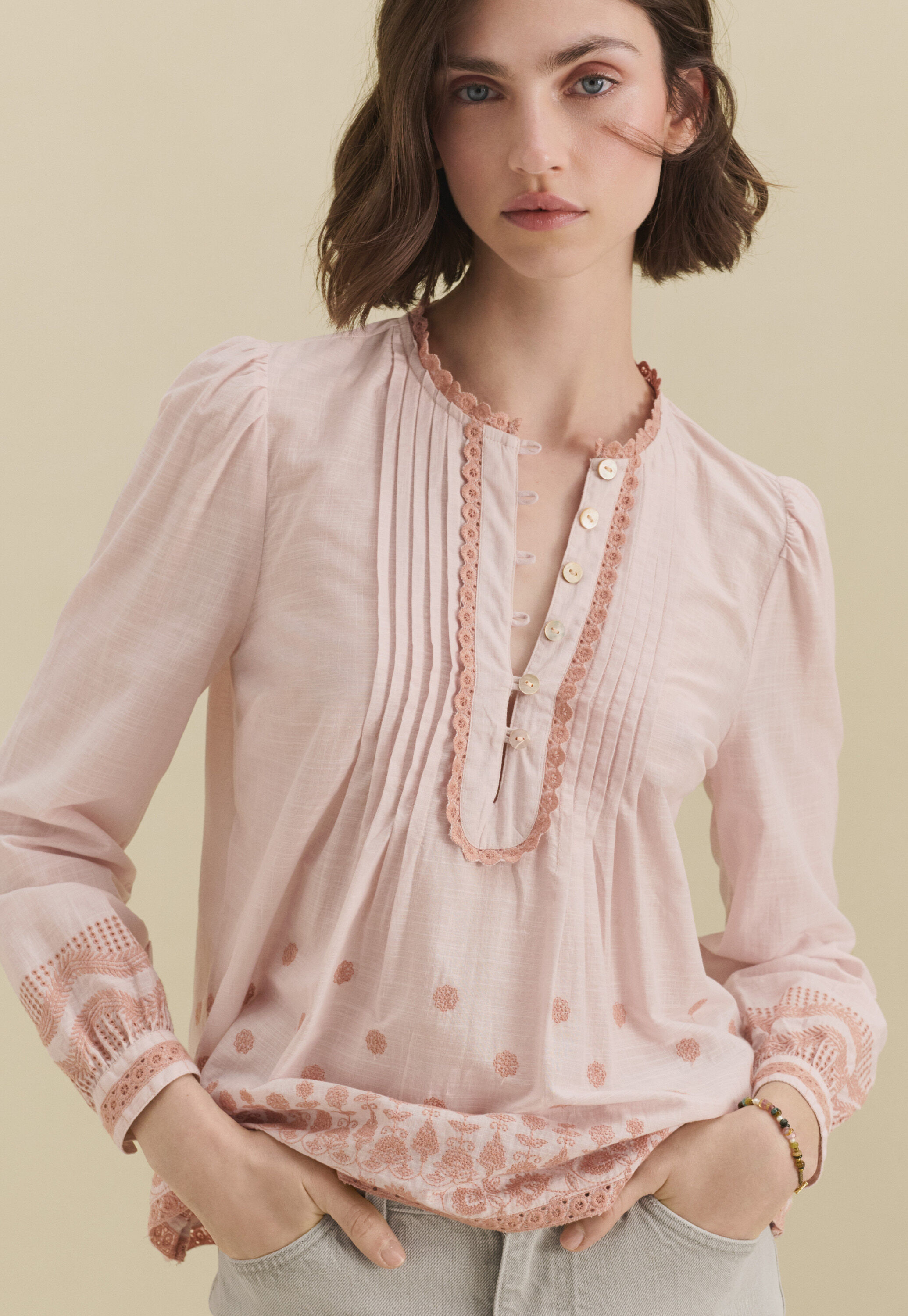 Pintuck blouse