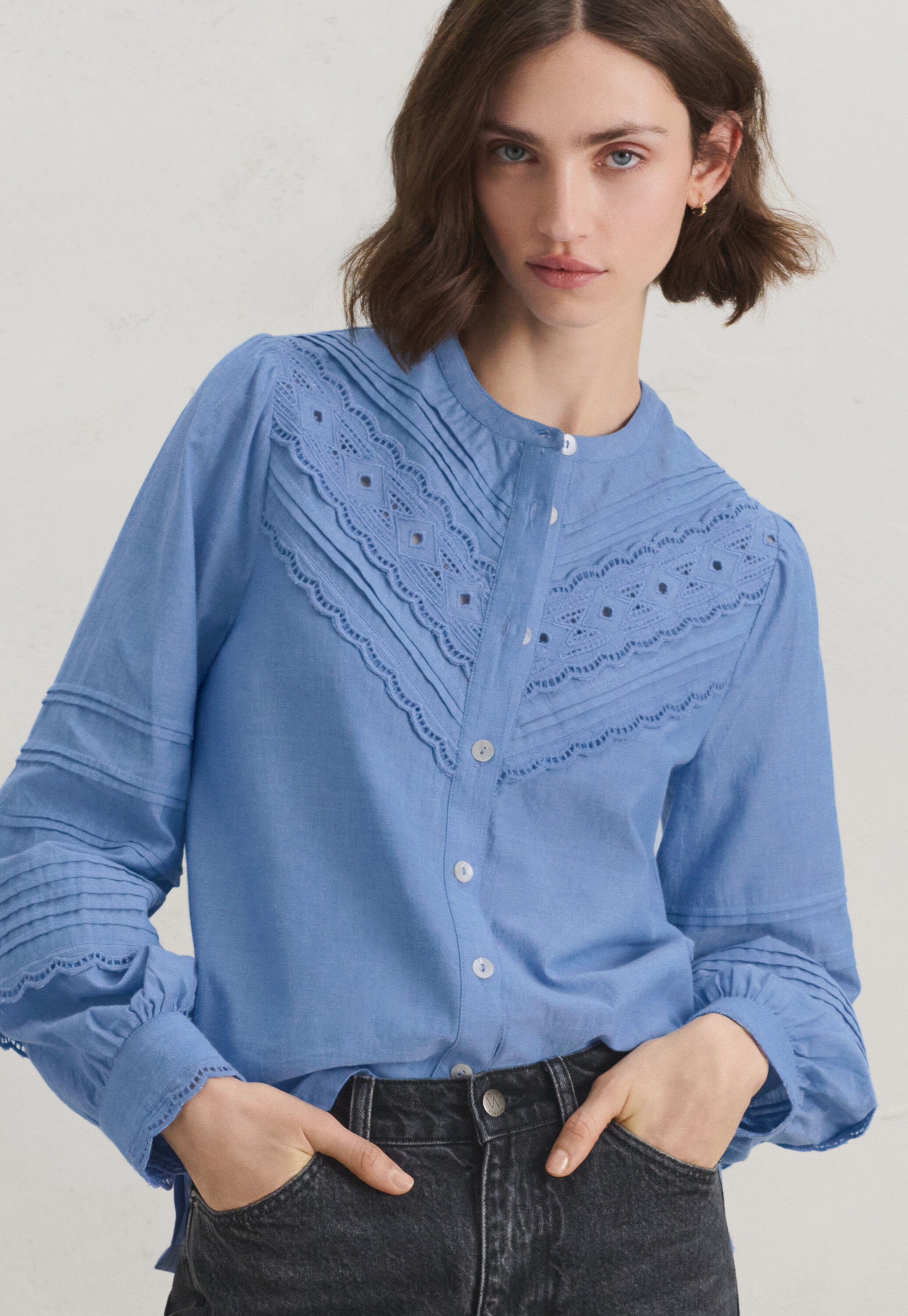 Pintuck blouse