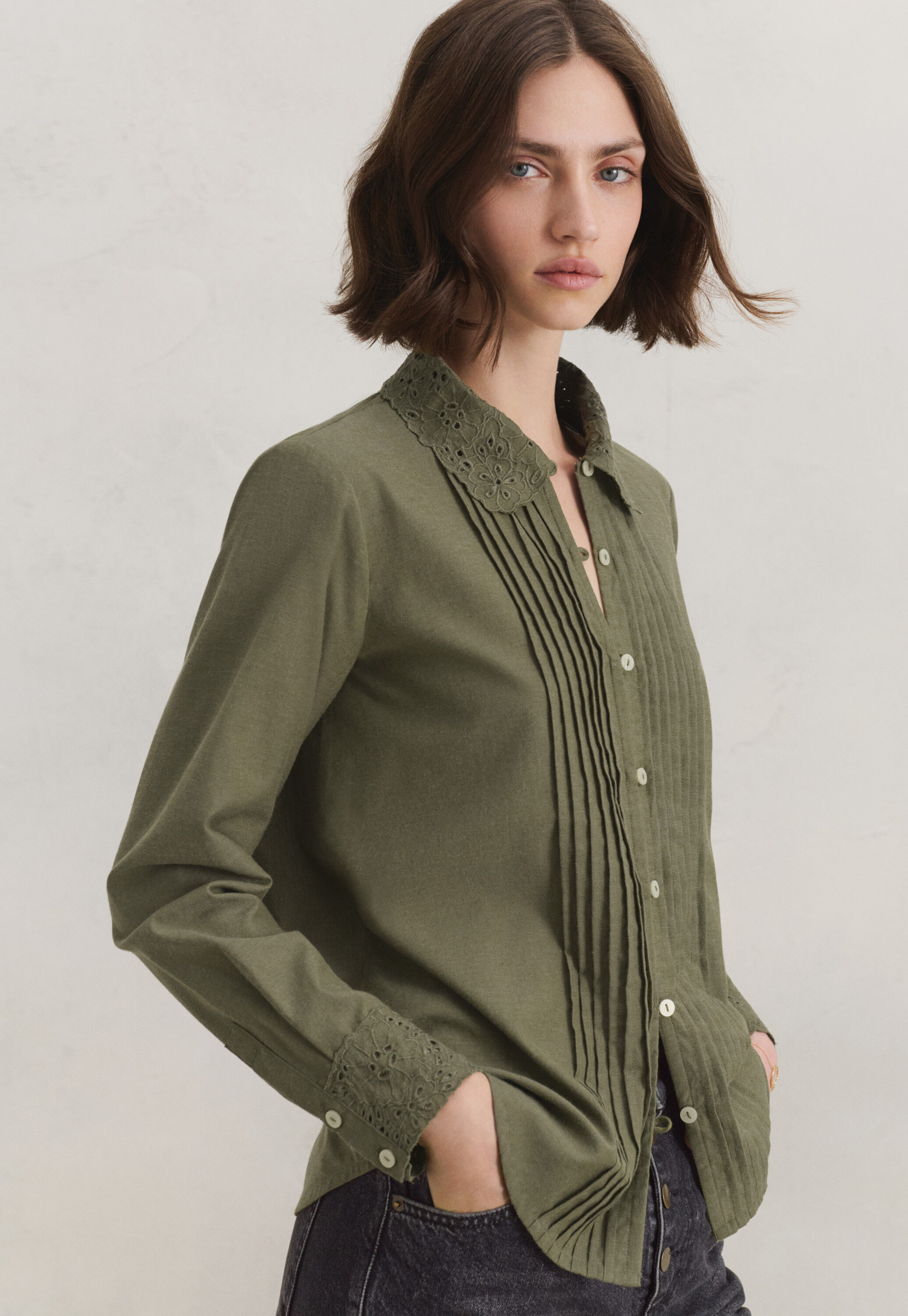 Pleated blouse