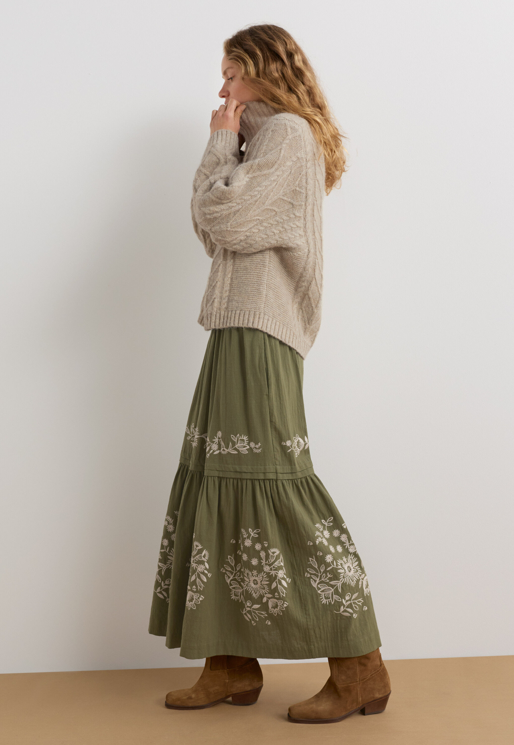 Cable-knit sweater