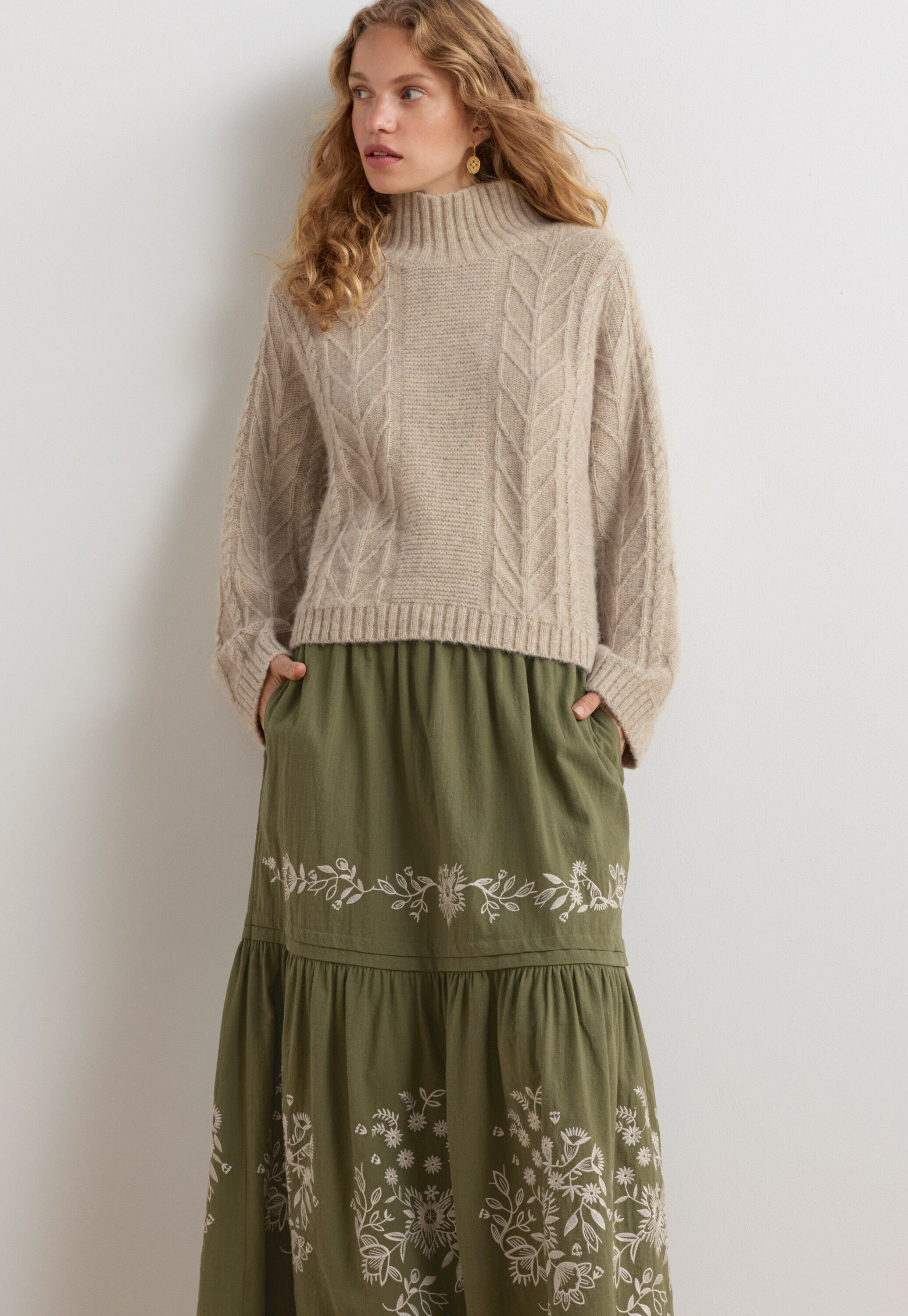 Cable-knit sweater