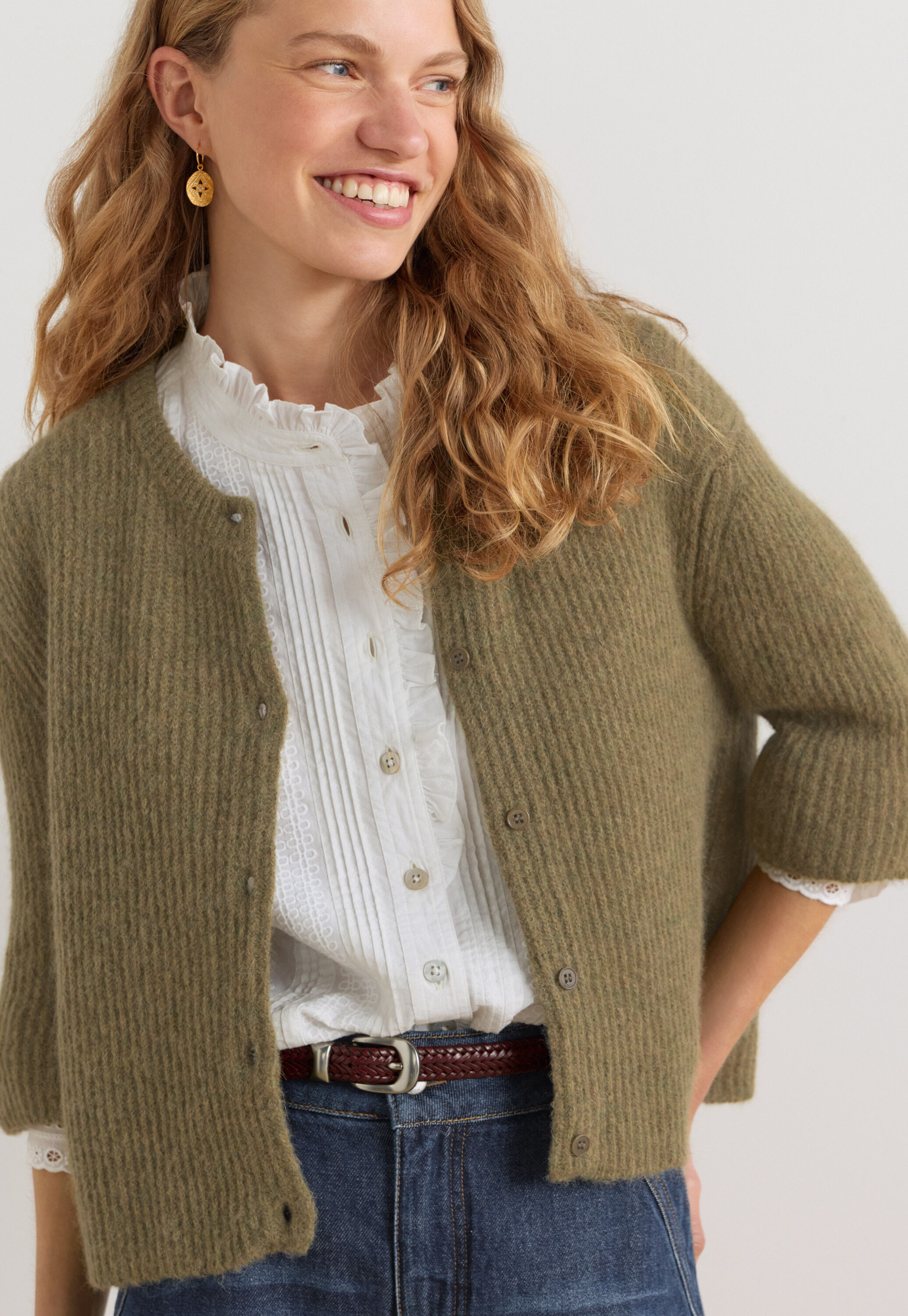 Tie-front cord top