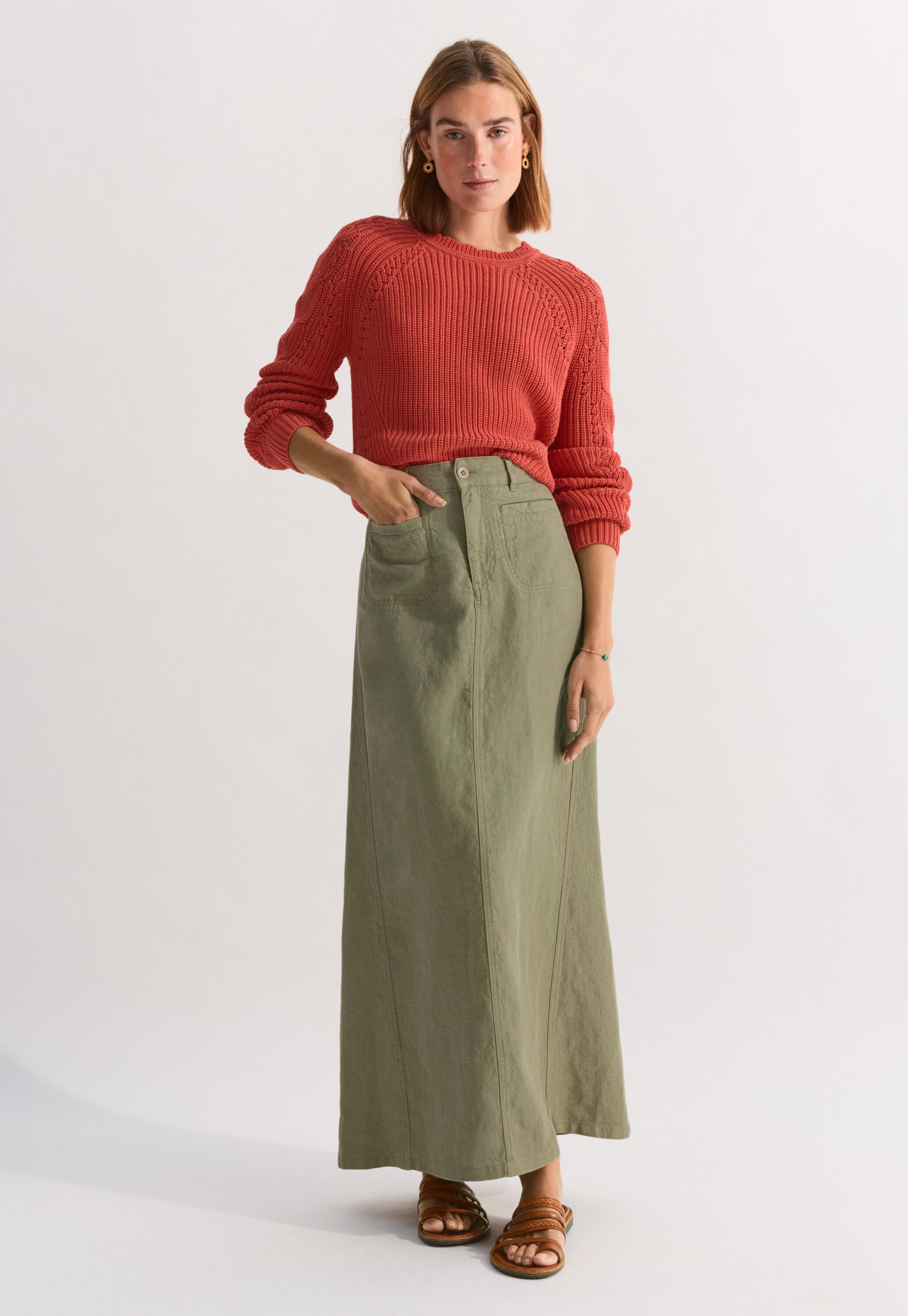 Garment-dyed skirt
