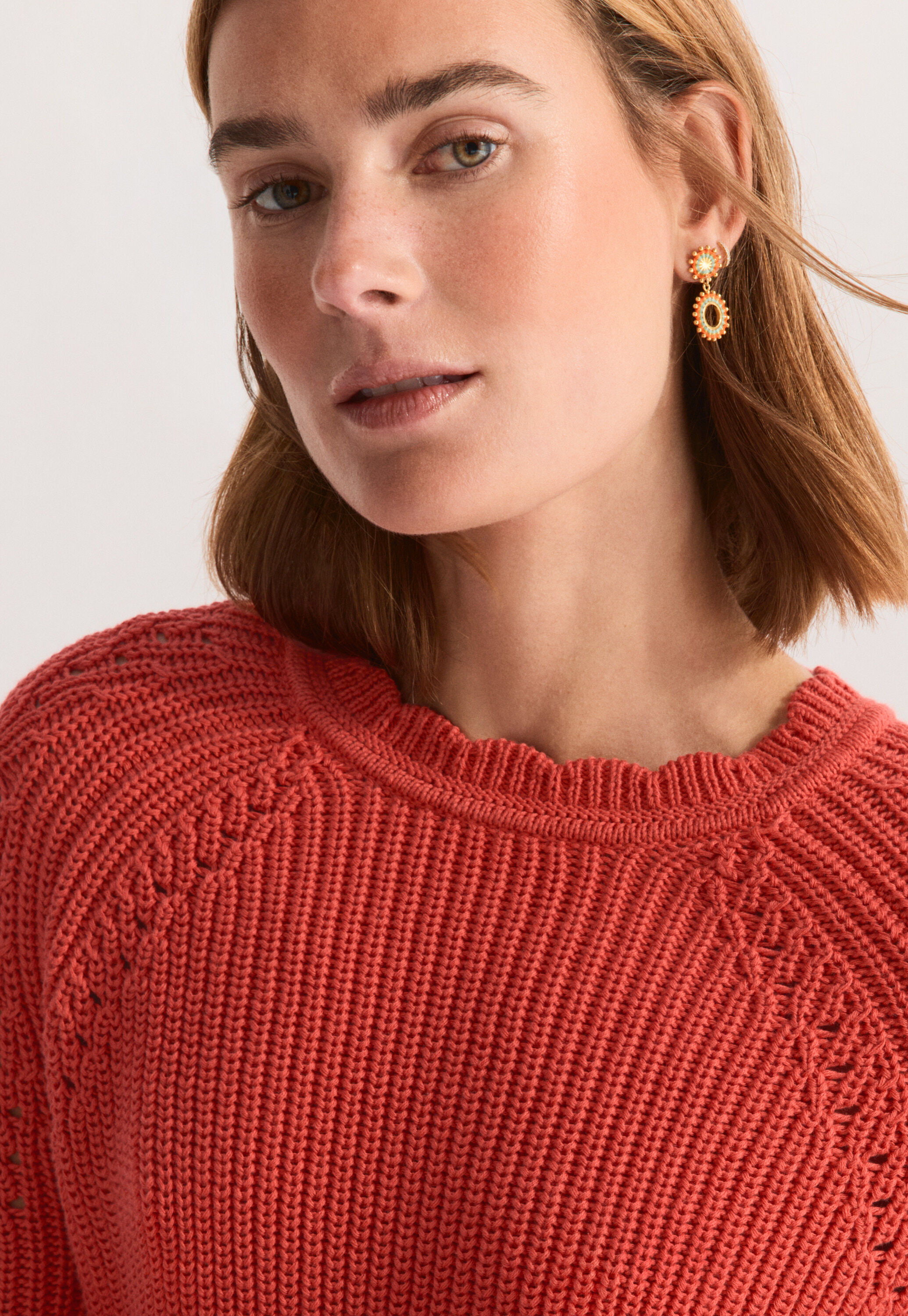 Cable-sleeve sweater