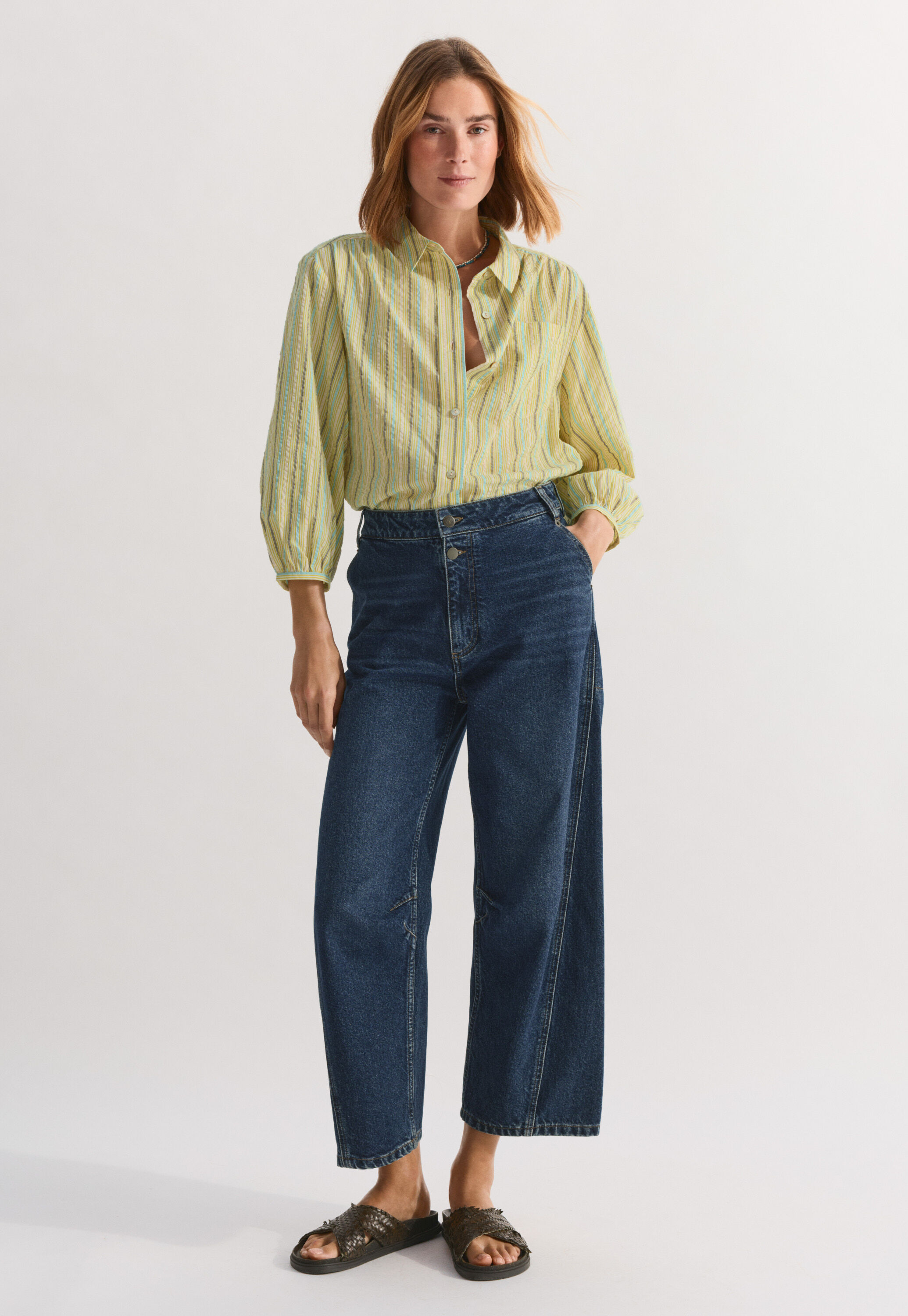 Seersucker striped shirt