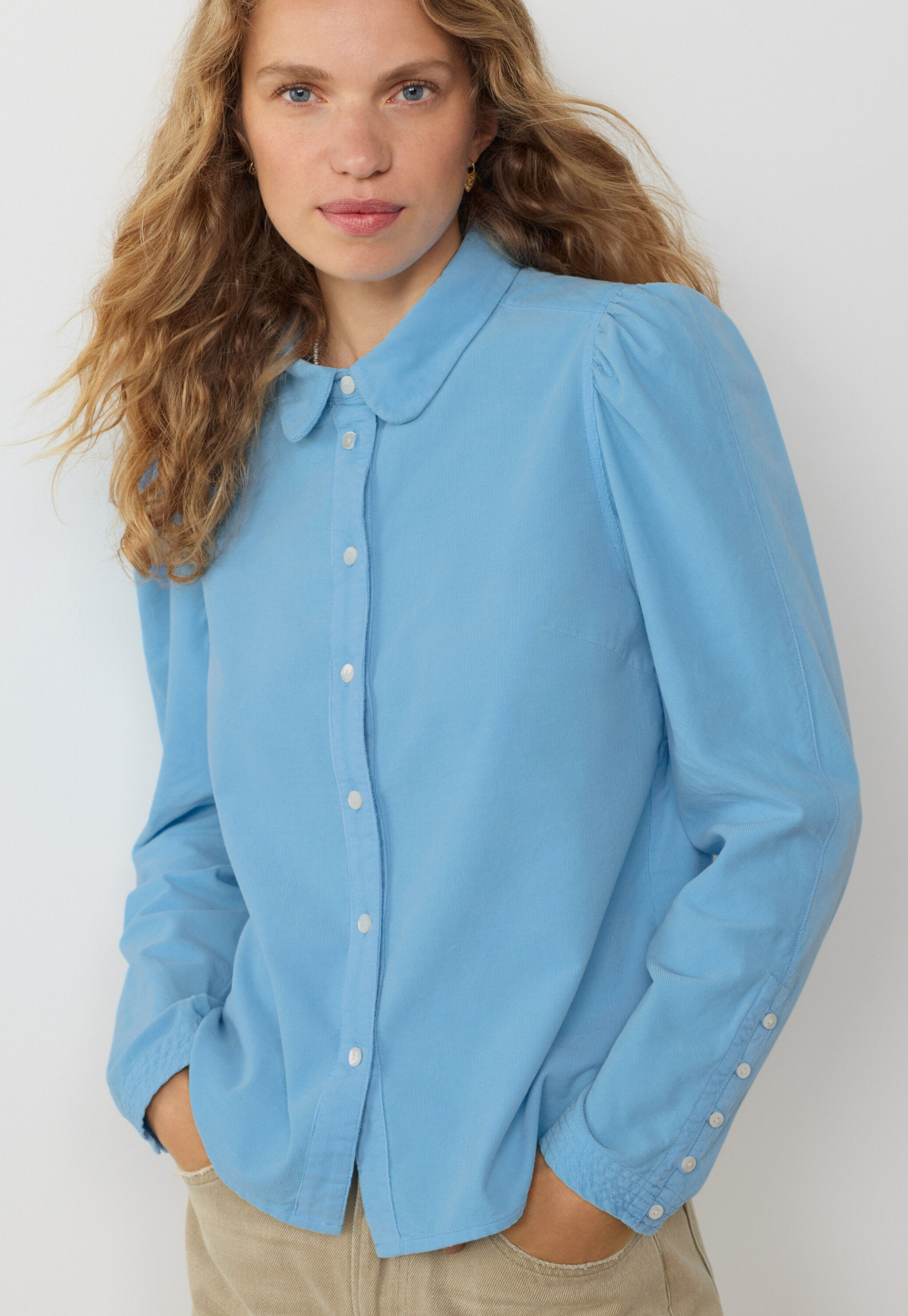 Button-through cord blouse