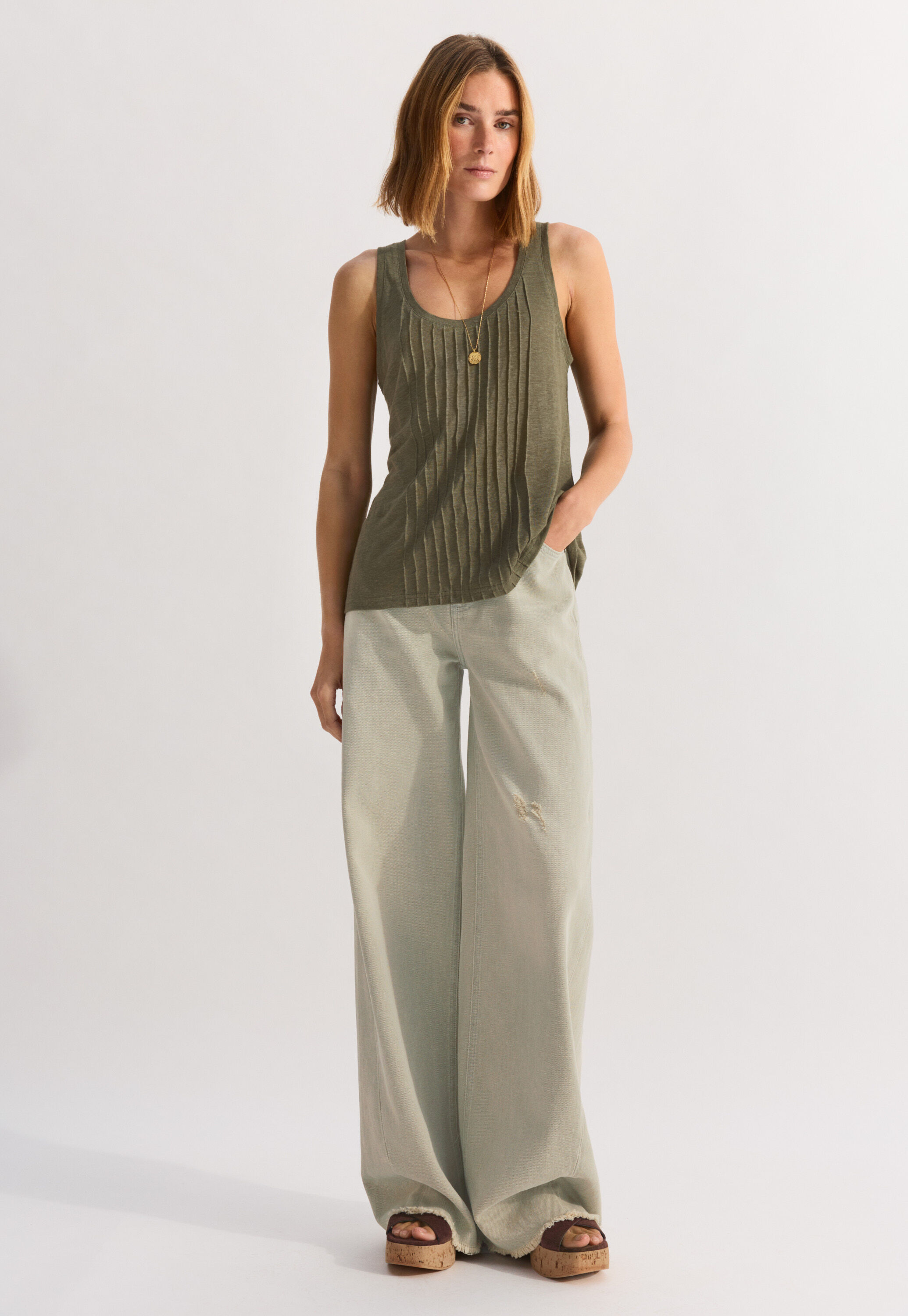 Pintuck vest