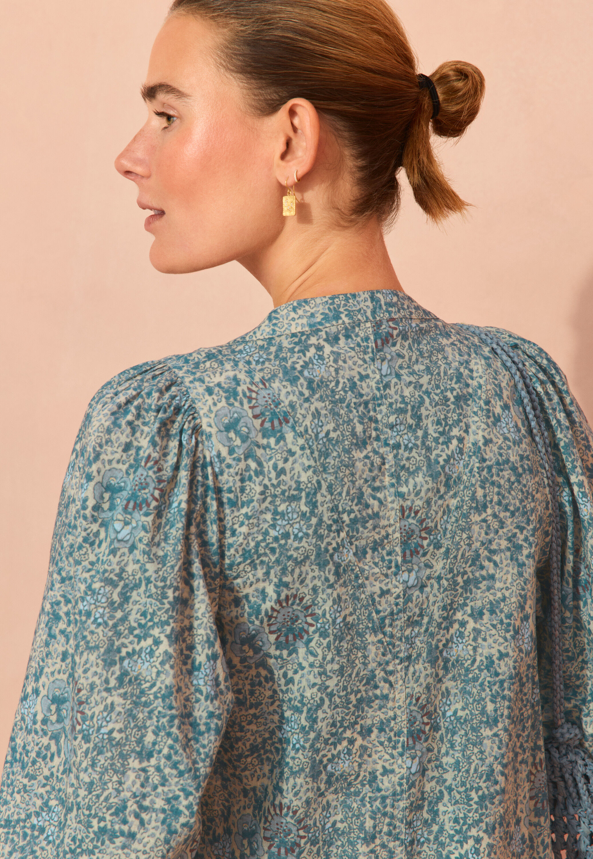 Boho border-placement dress