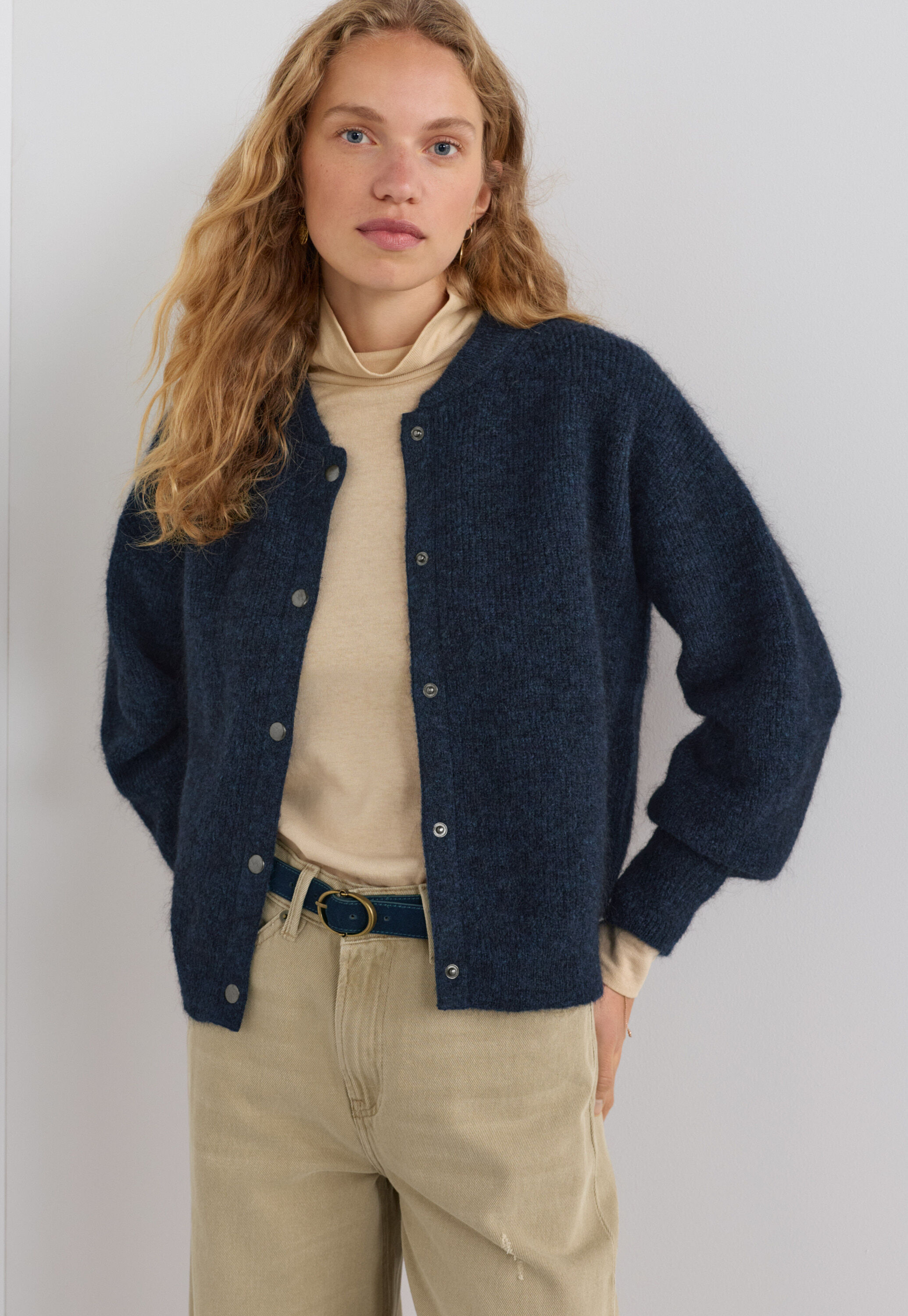 Lace-stitch sweater