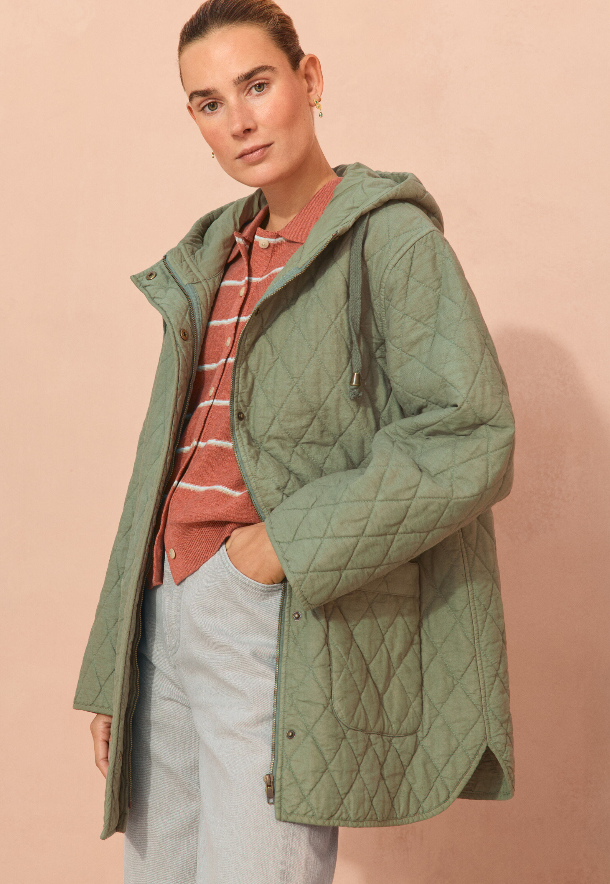 Quilted embroidered jacket