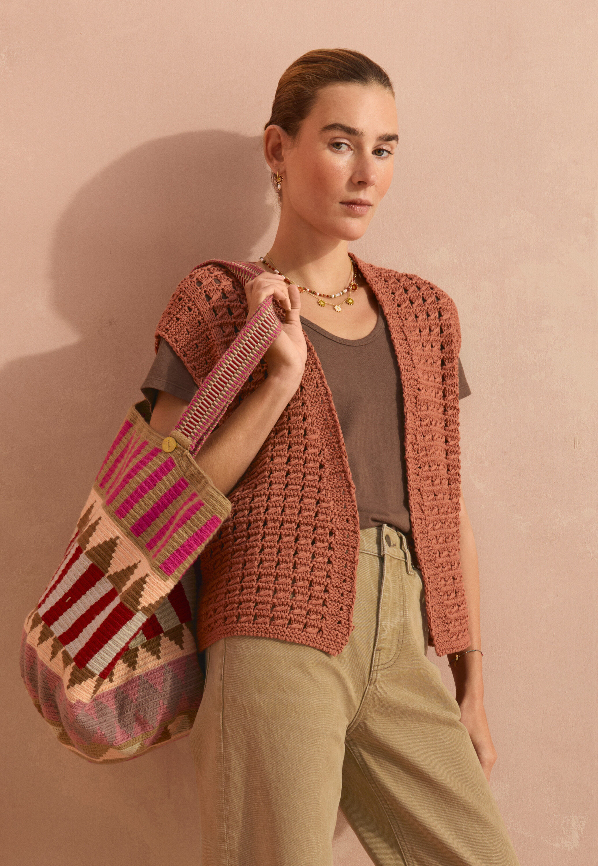 Crochet-stitch waistcoat