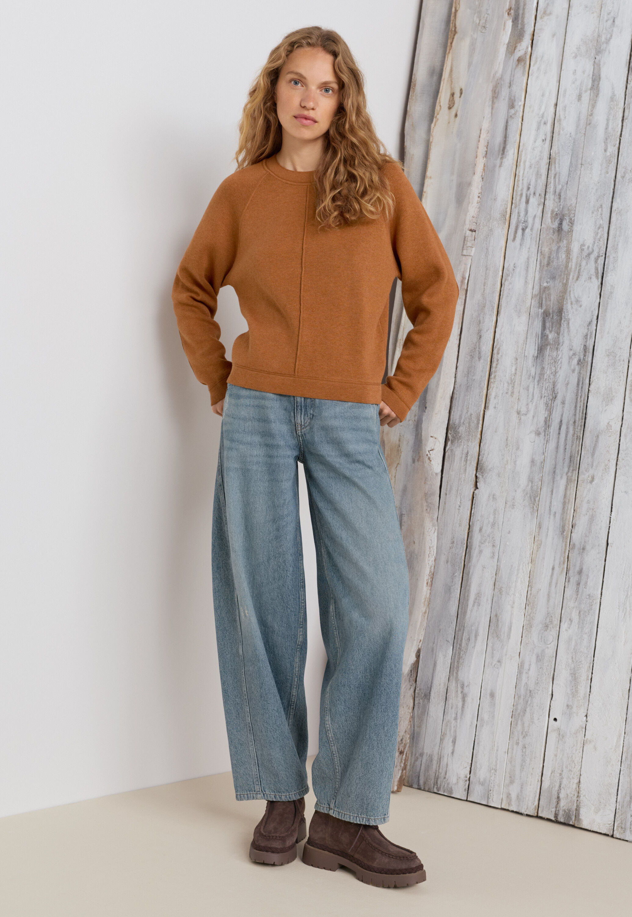 Raglan sweater, Cinnamon, large