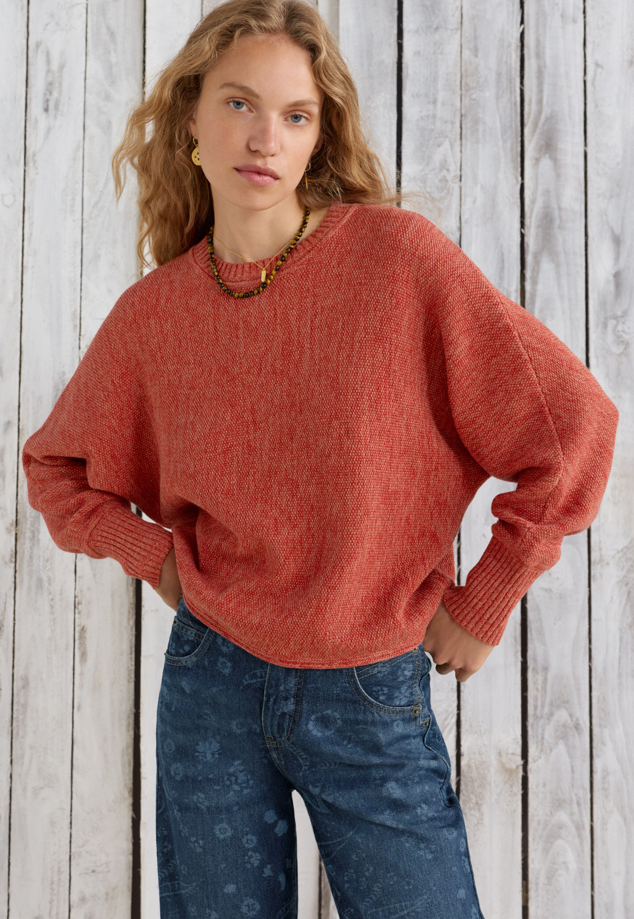 Moss-stitch sweater