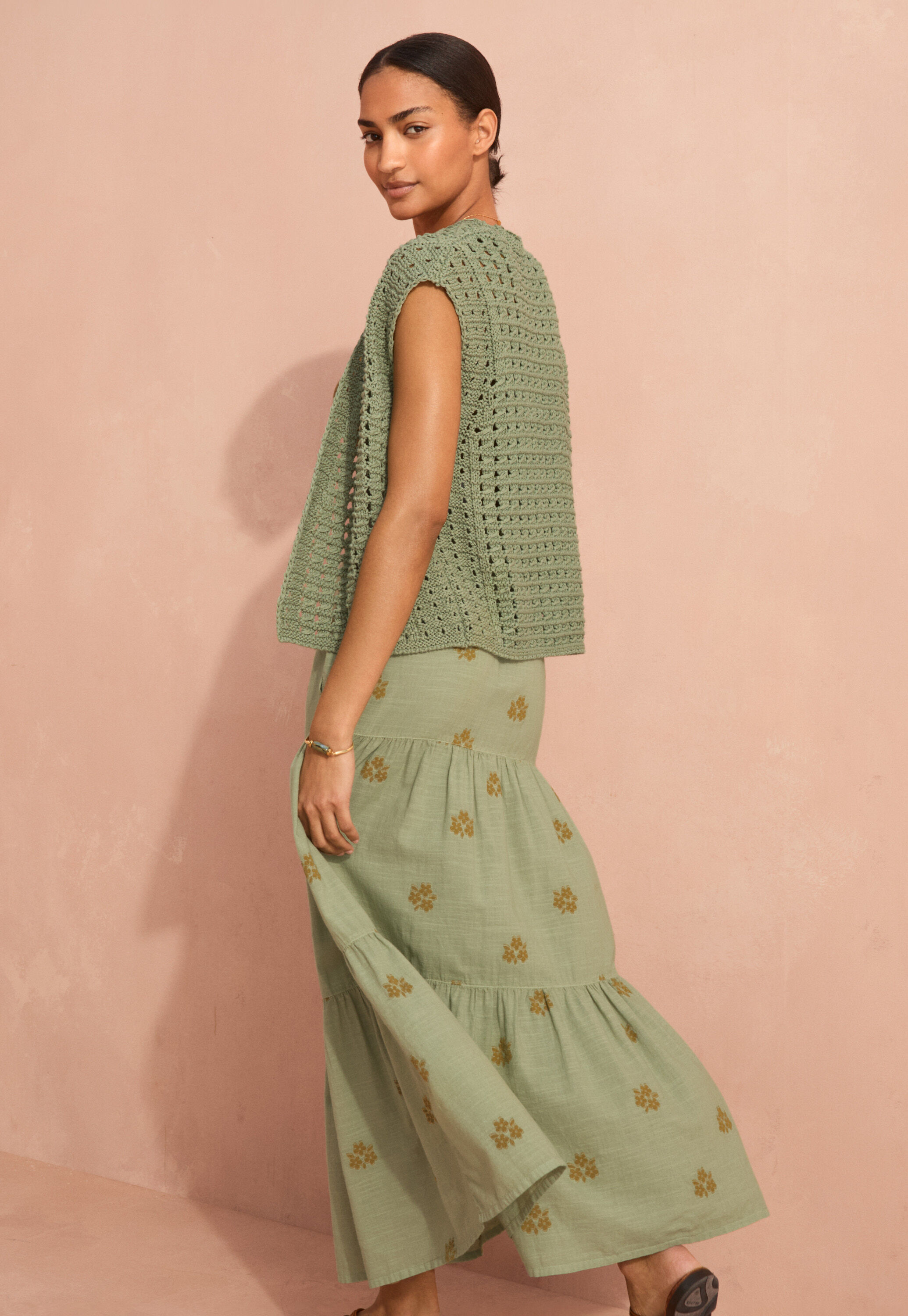 Crochet-stitch waistcoat