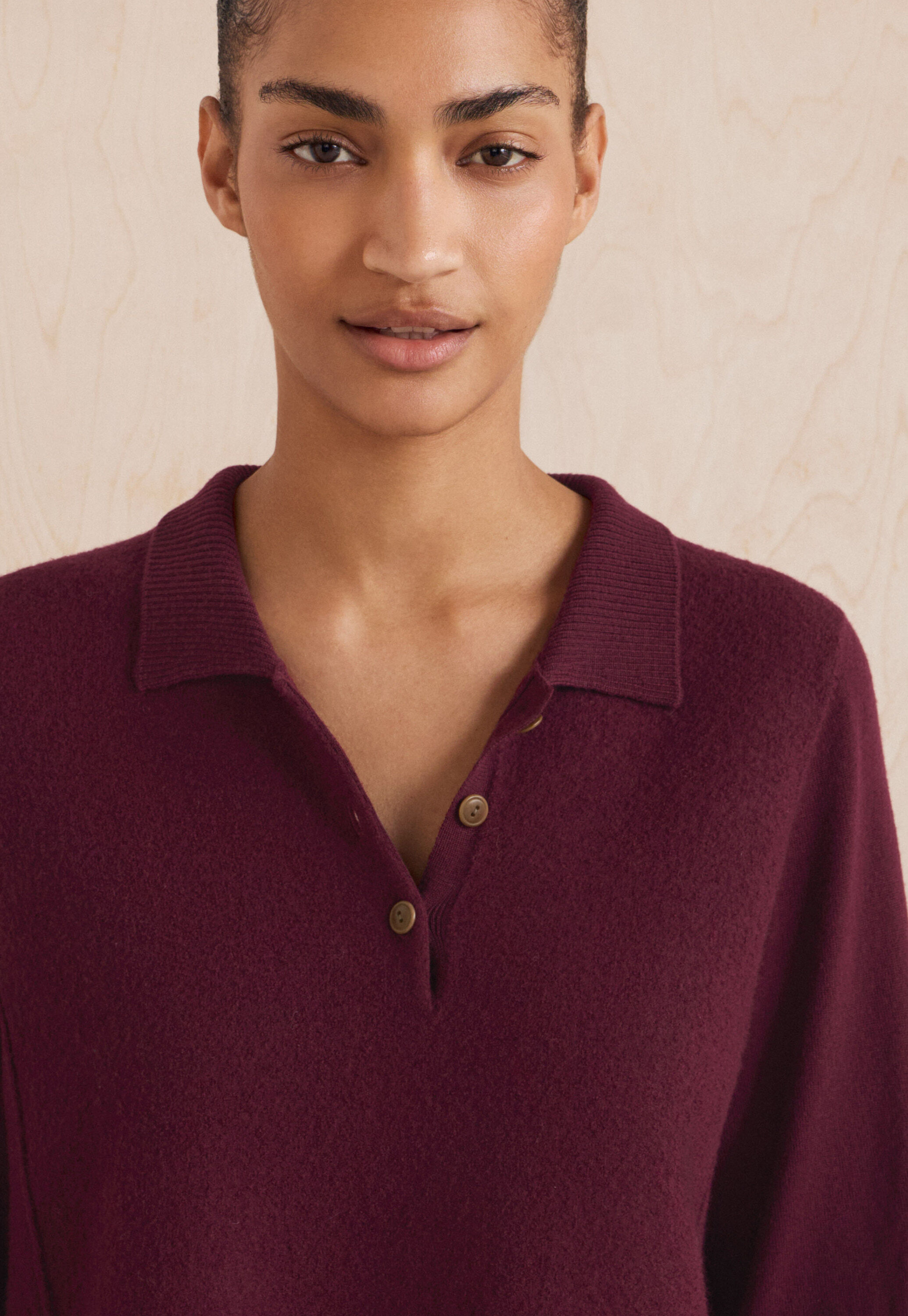 Collared dress, Burgundy, large